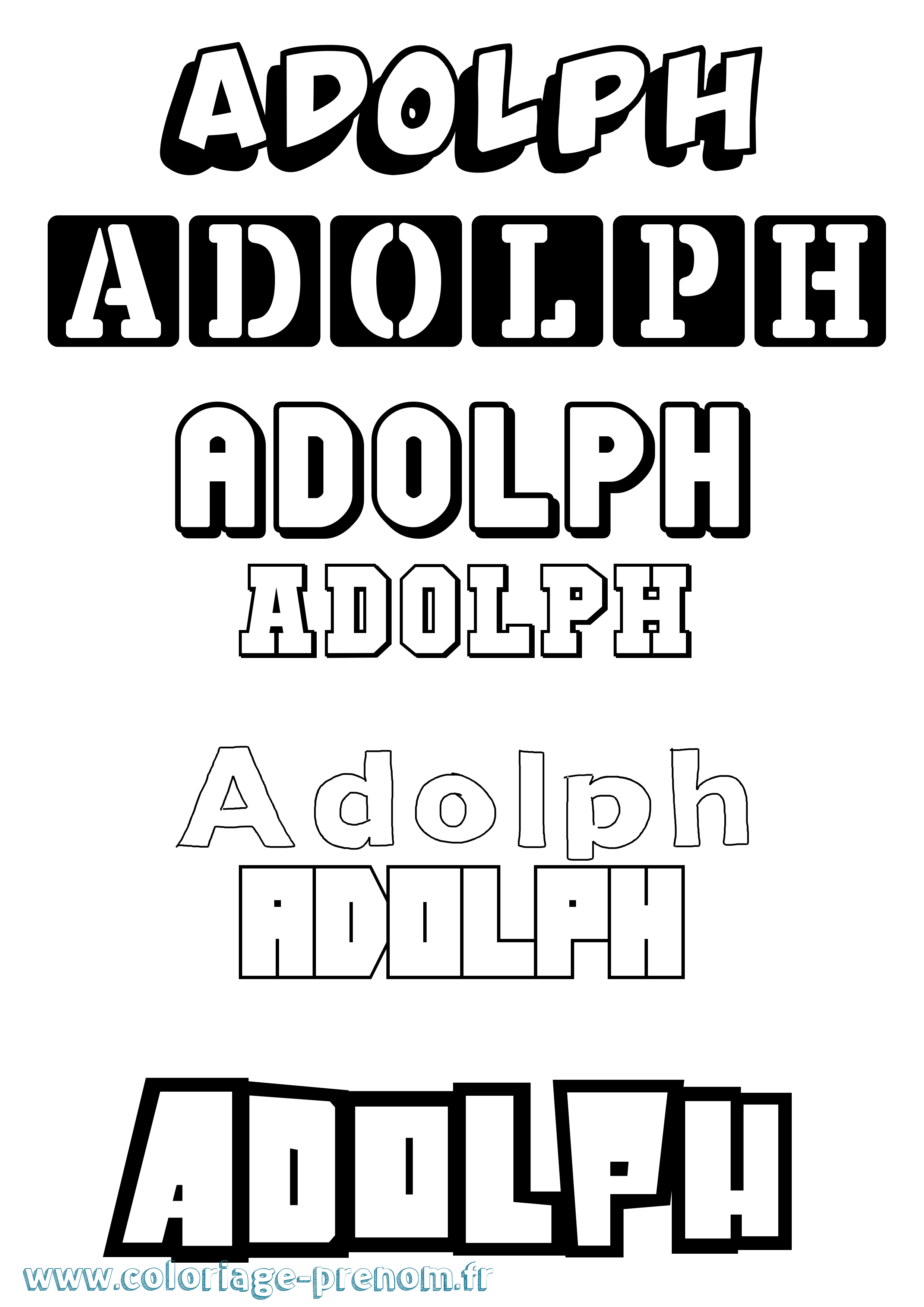 Coloriage prénom Adolph Simple