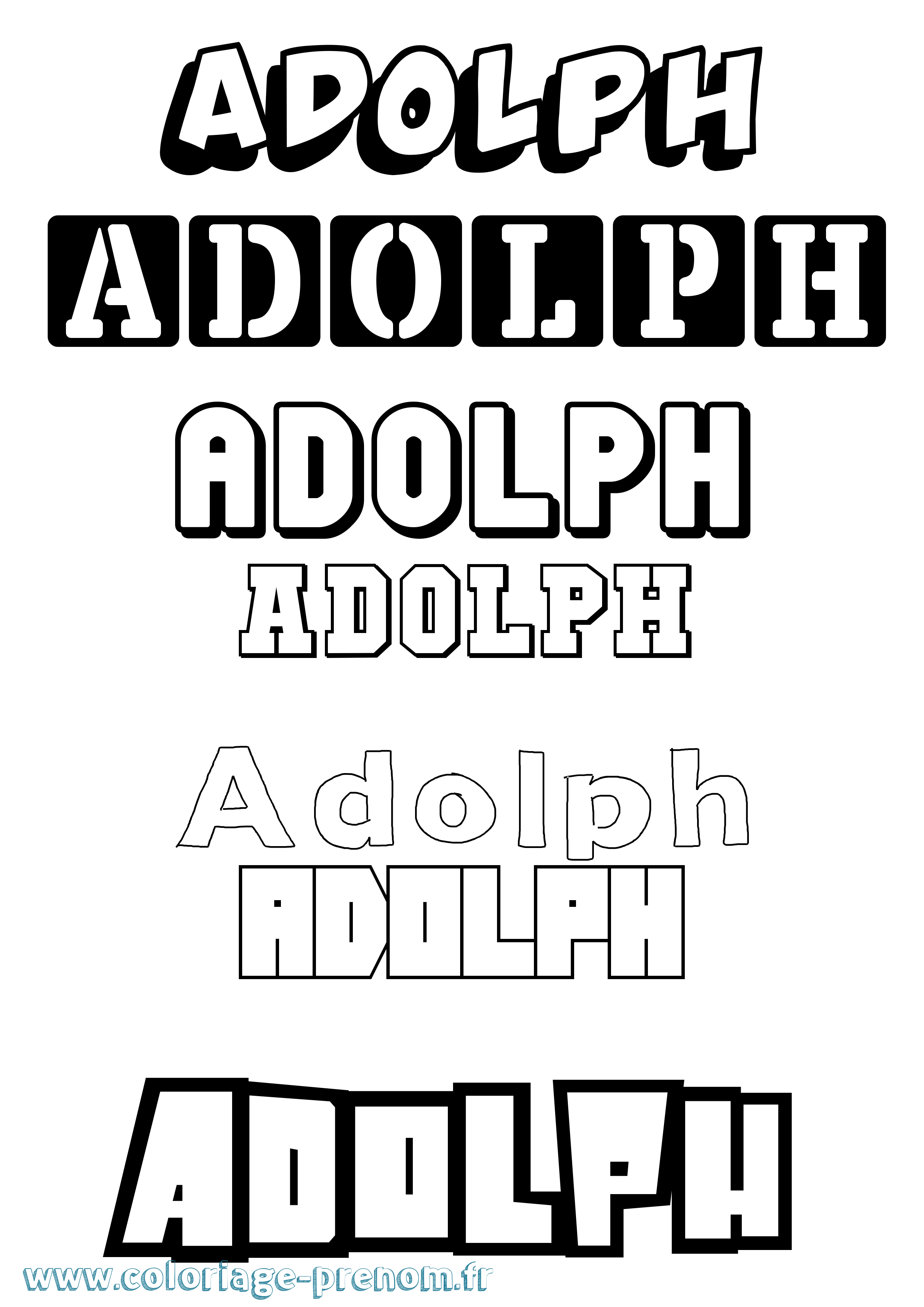 Coloriage Adolph Simple Coloriage prénom Adolph Simple