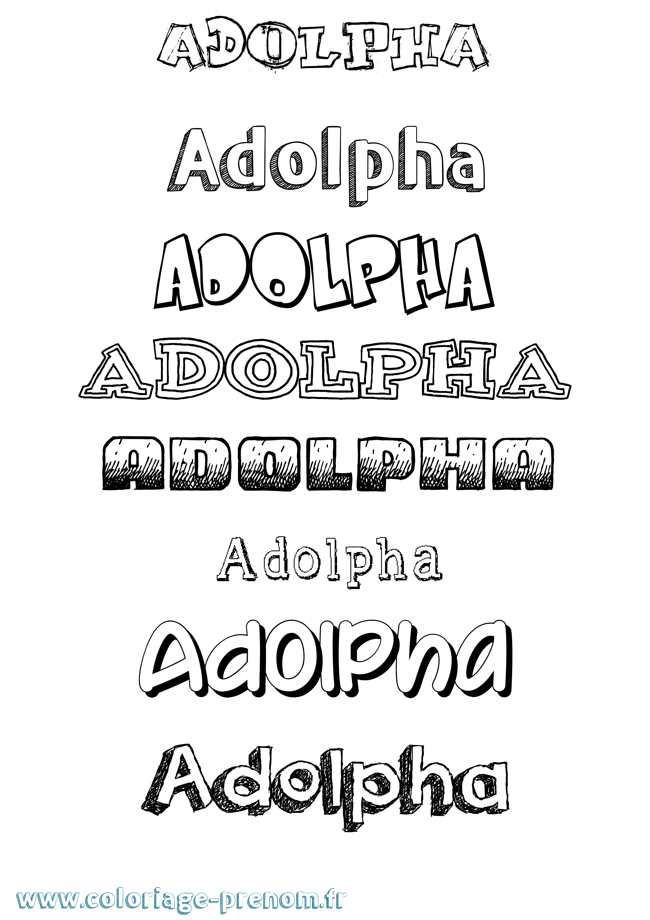 Coloriage prénom Adolpha Dessiné