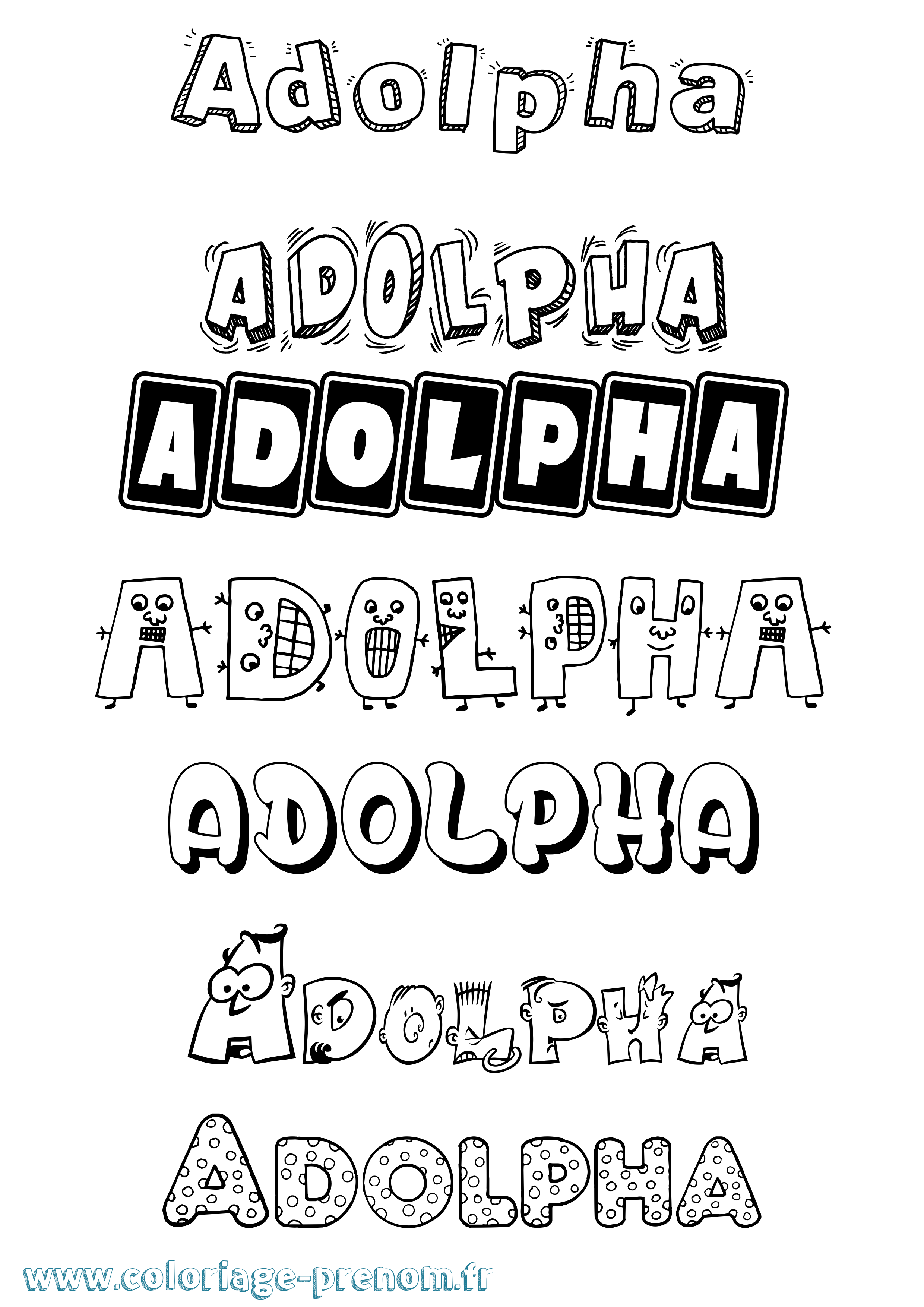 Coloriage prénom Adolpha Fun