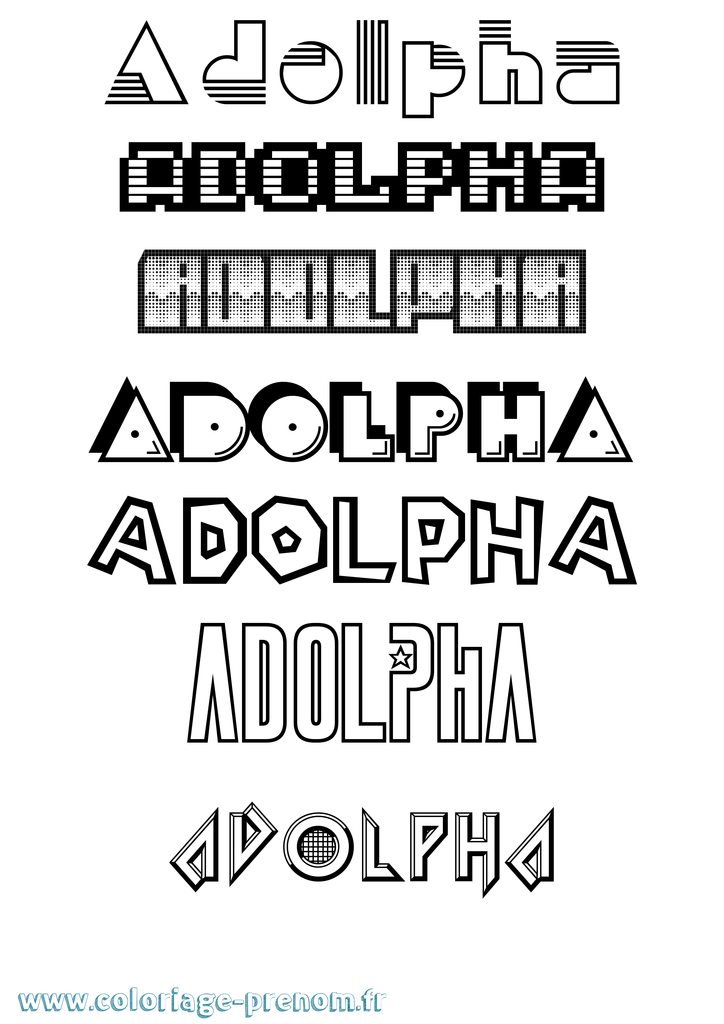 Coloriage prénom Adolpha Jeux Vidéos