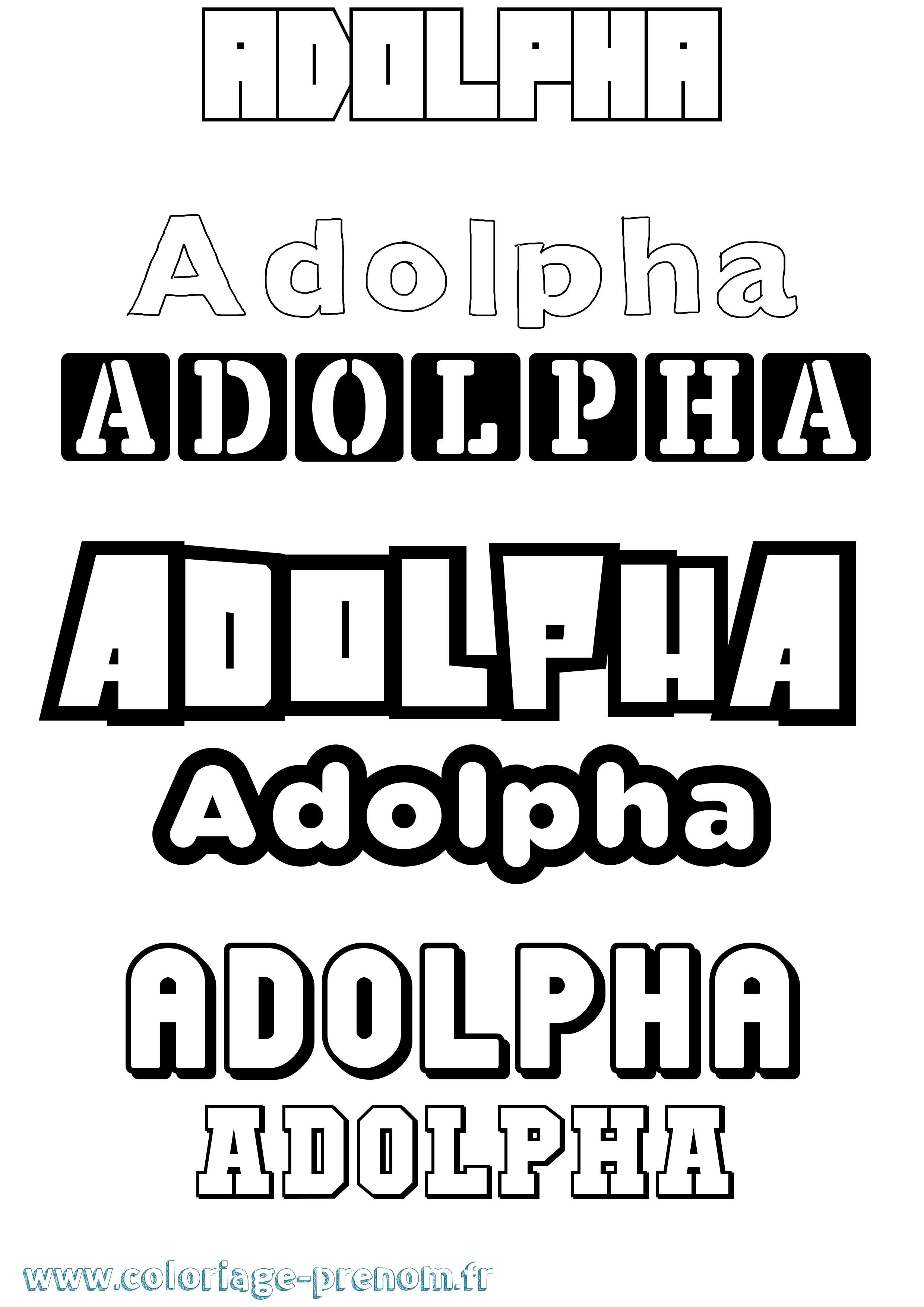 Coloriage prénom Adolpha Simple