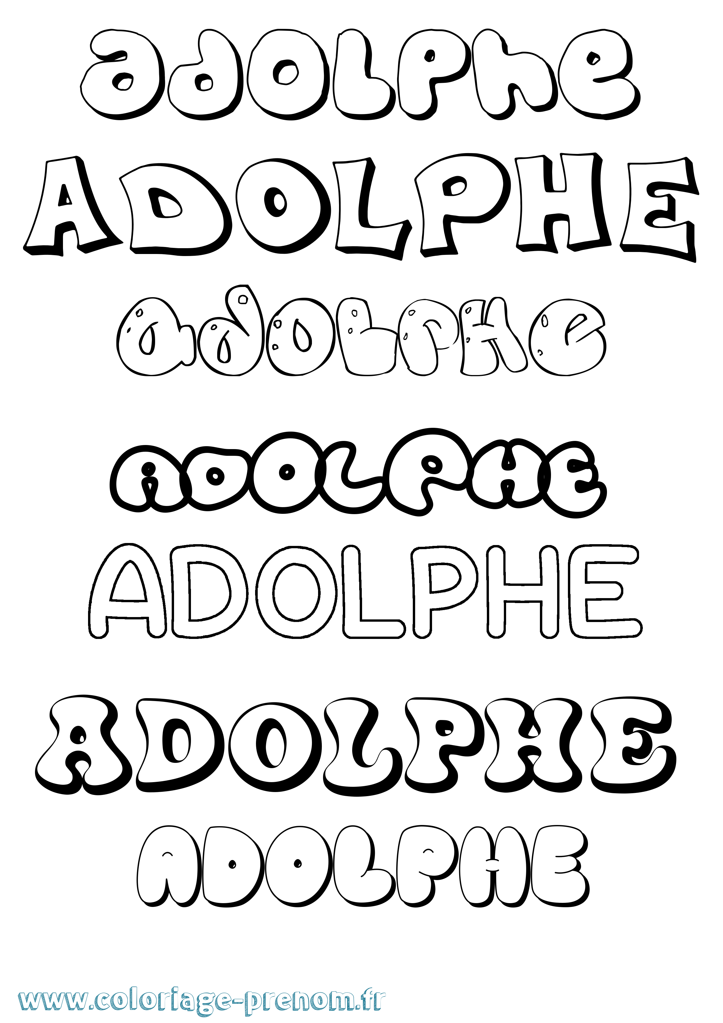 Coloriage Adolphe Bubble Coloriage prénom Adolphe Bubble