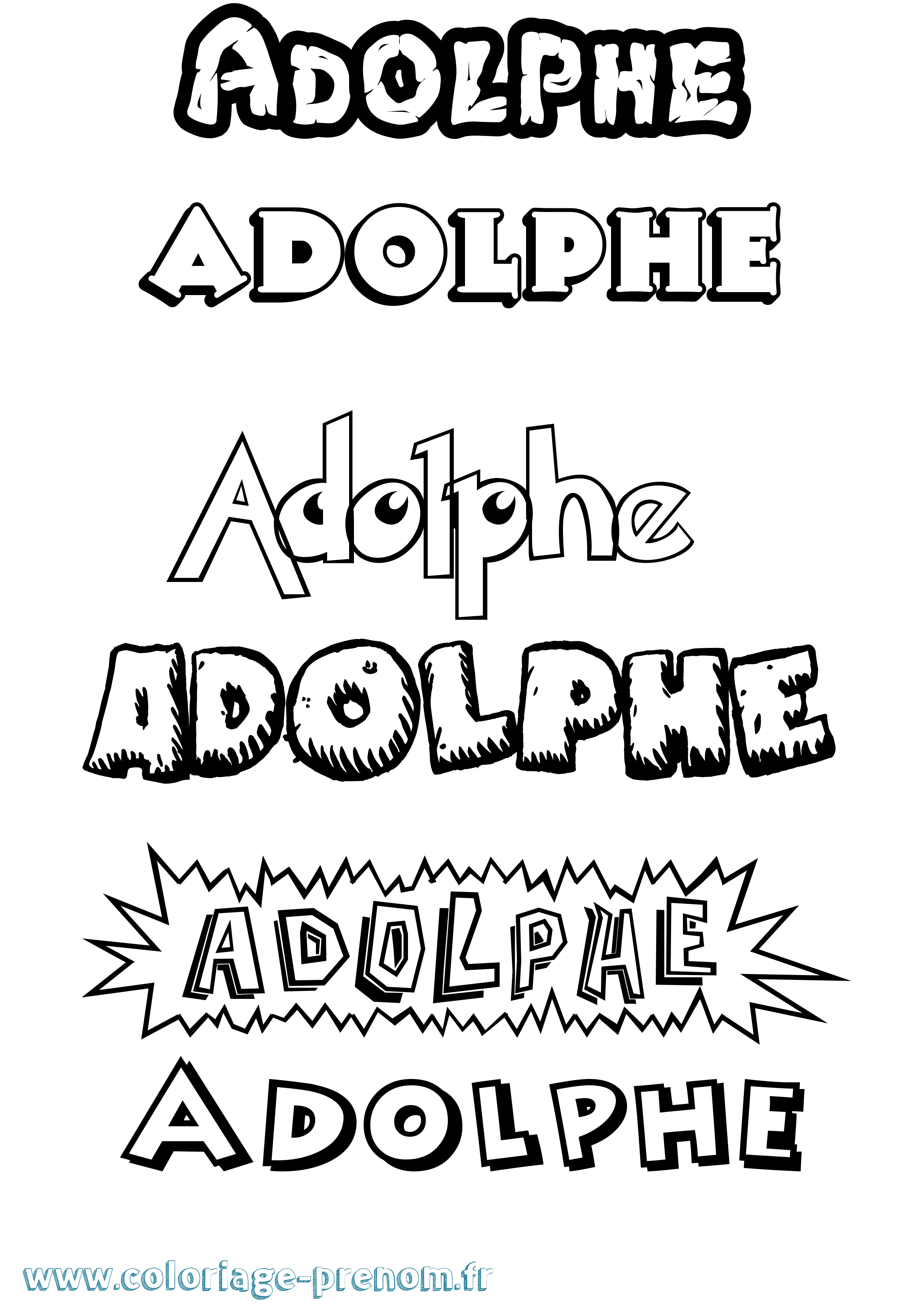 Coloriage Adolphe Dessin Animé Coloriage prénom Adolphe Dessin Animé