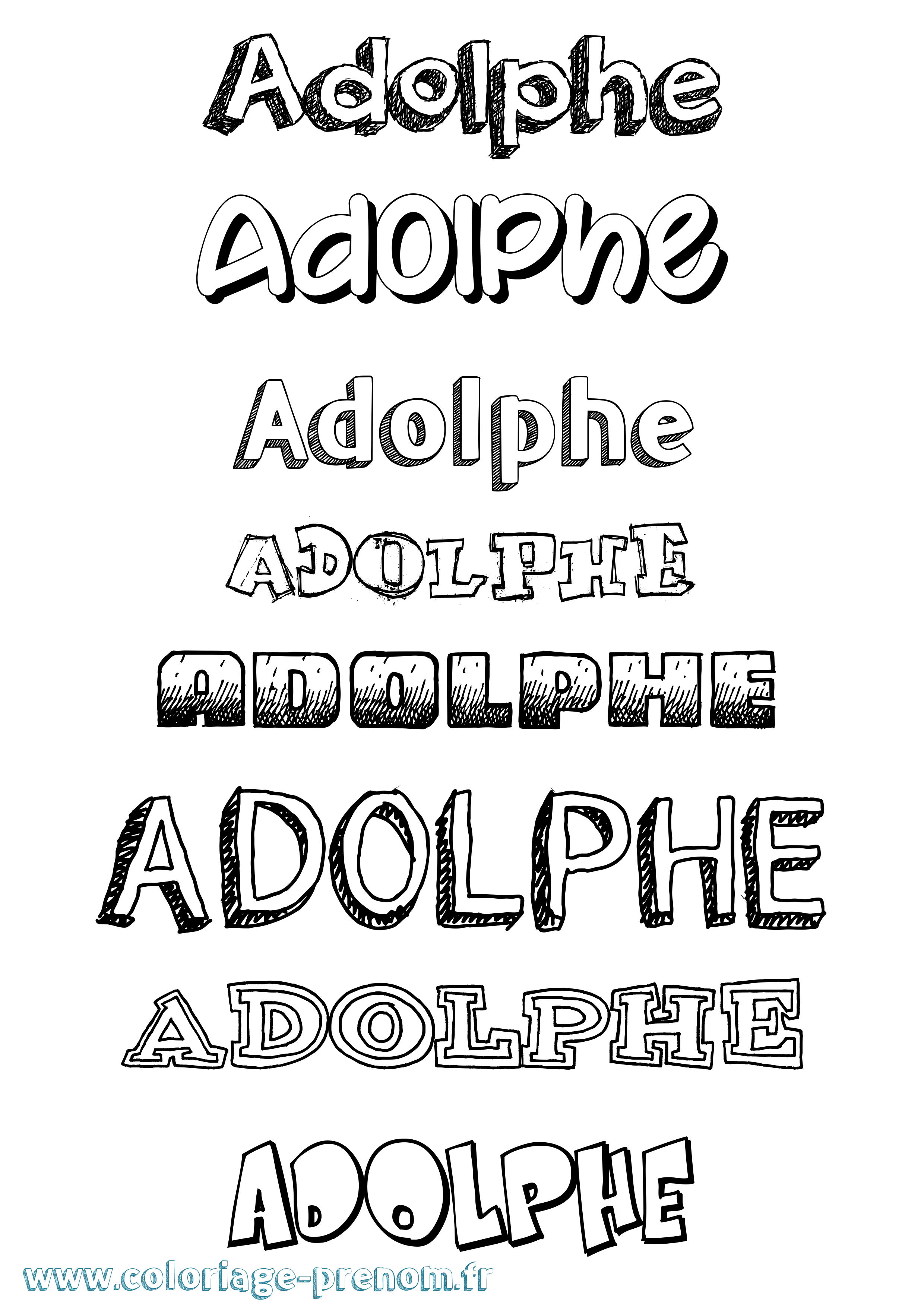 Coloriage Adolphe Dessiné Coloriage prénom Adolphe Dessiné