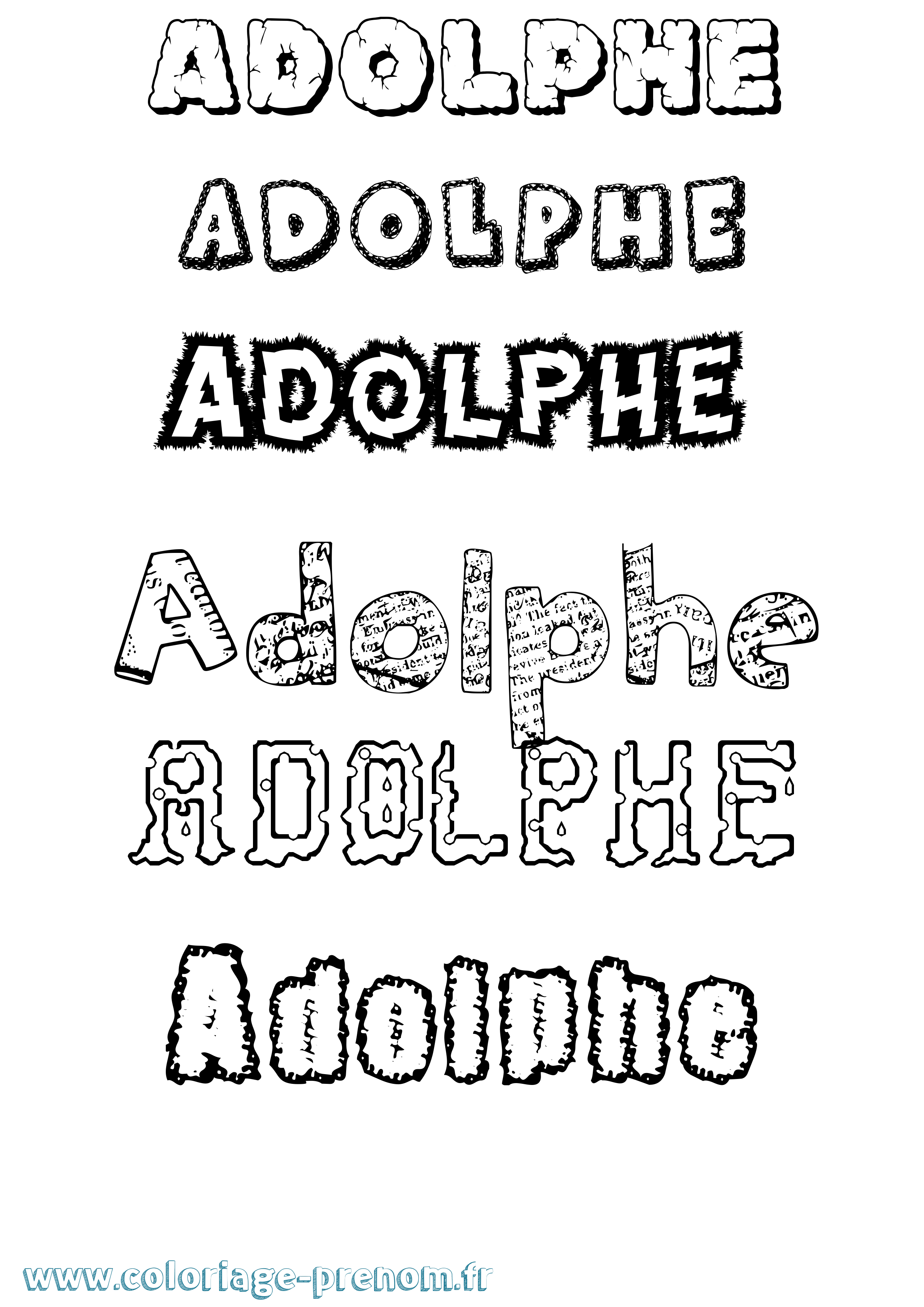 Coloriage Adolphe Destructuré Coloriage prénom Adolphe Destructuré