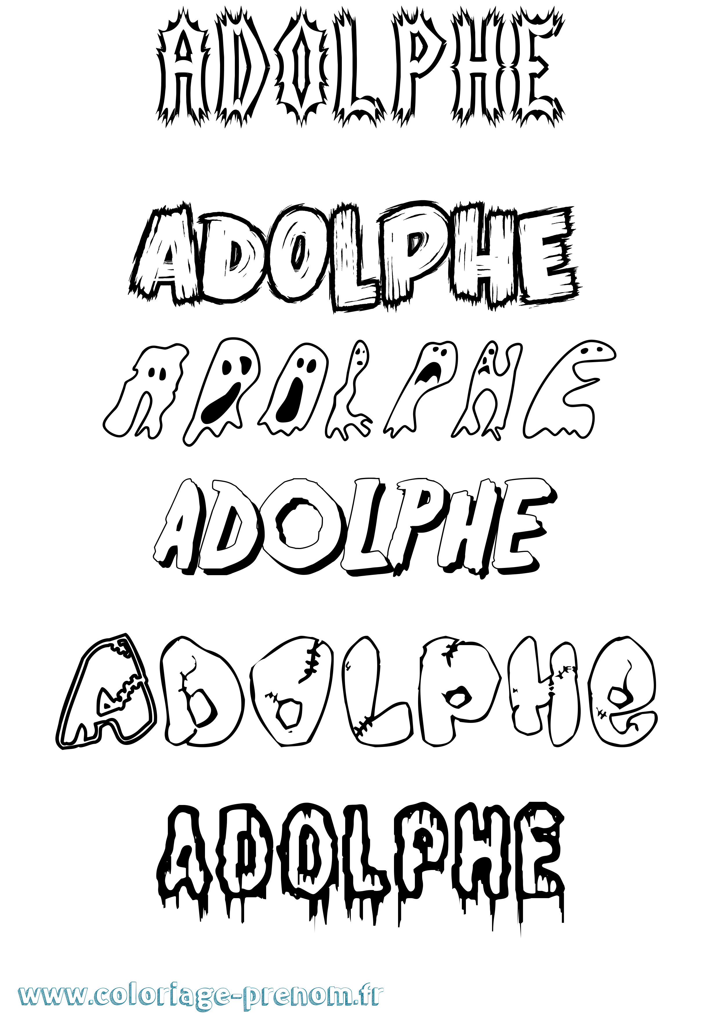 Coloriage Adolphe Frisson Coloriage prénom Adolphe Frisson