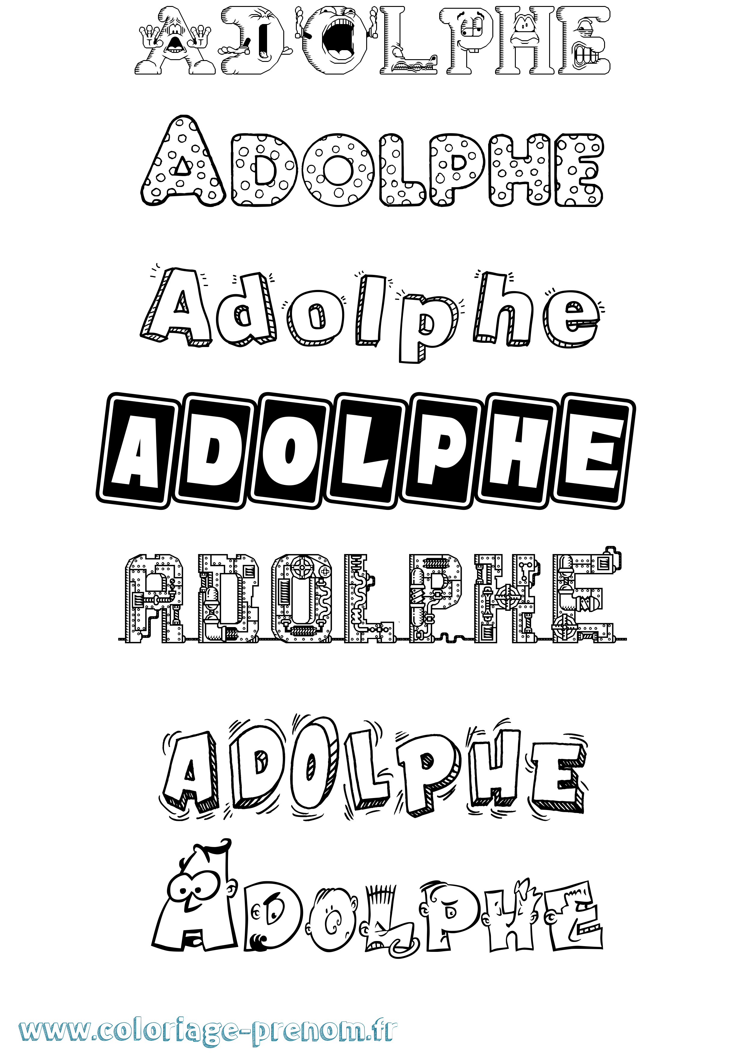 Coloriage Adolphe Fun Coloriage prénom Adolphe Fun