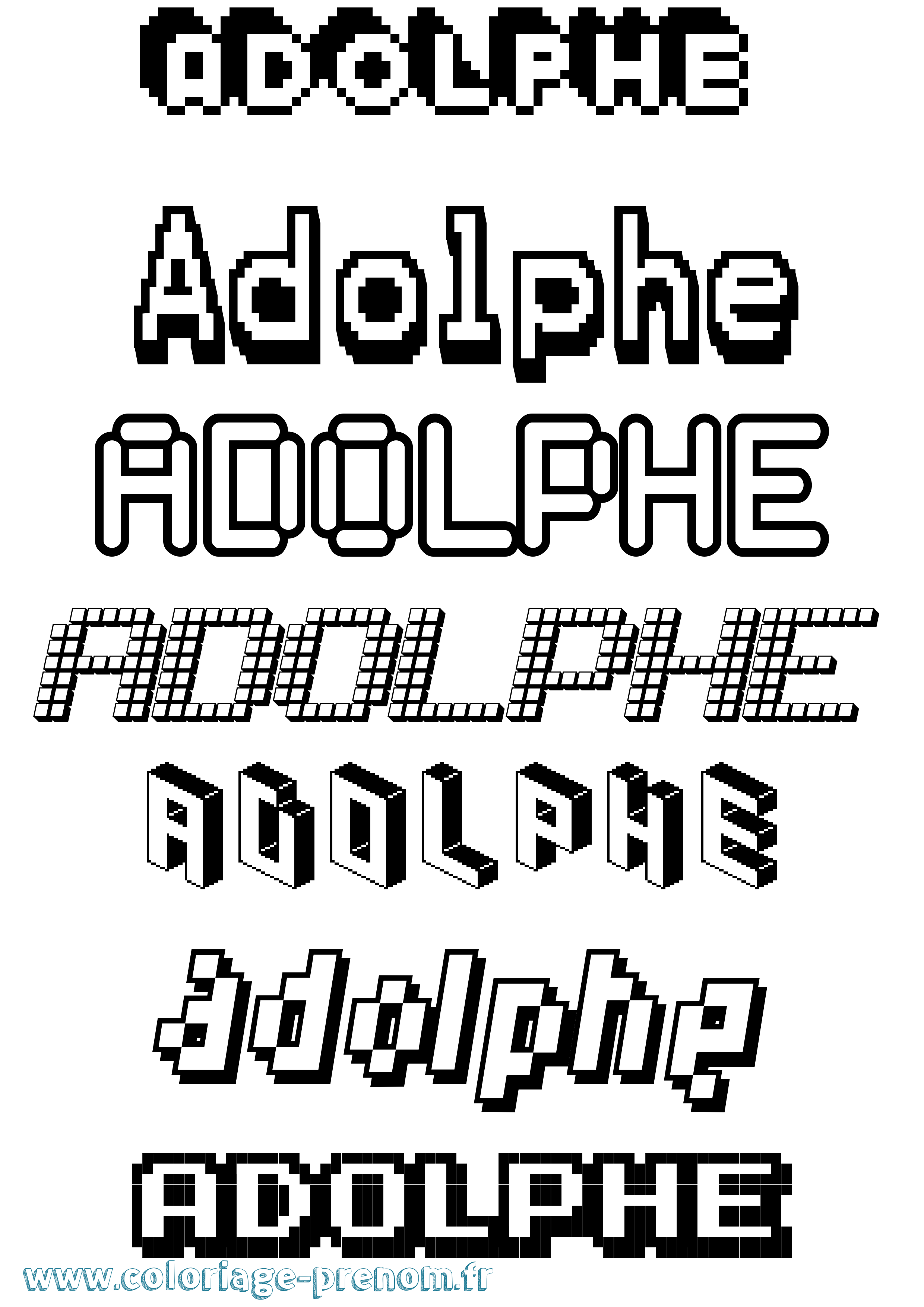 Coloriage Adolphe Pixel Coloriage prénom Adolphe Pixel