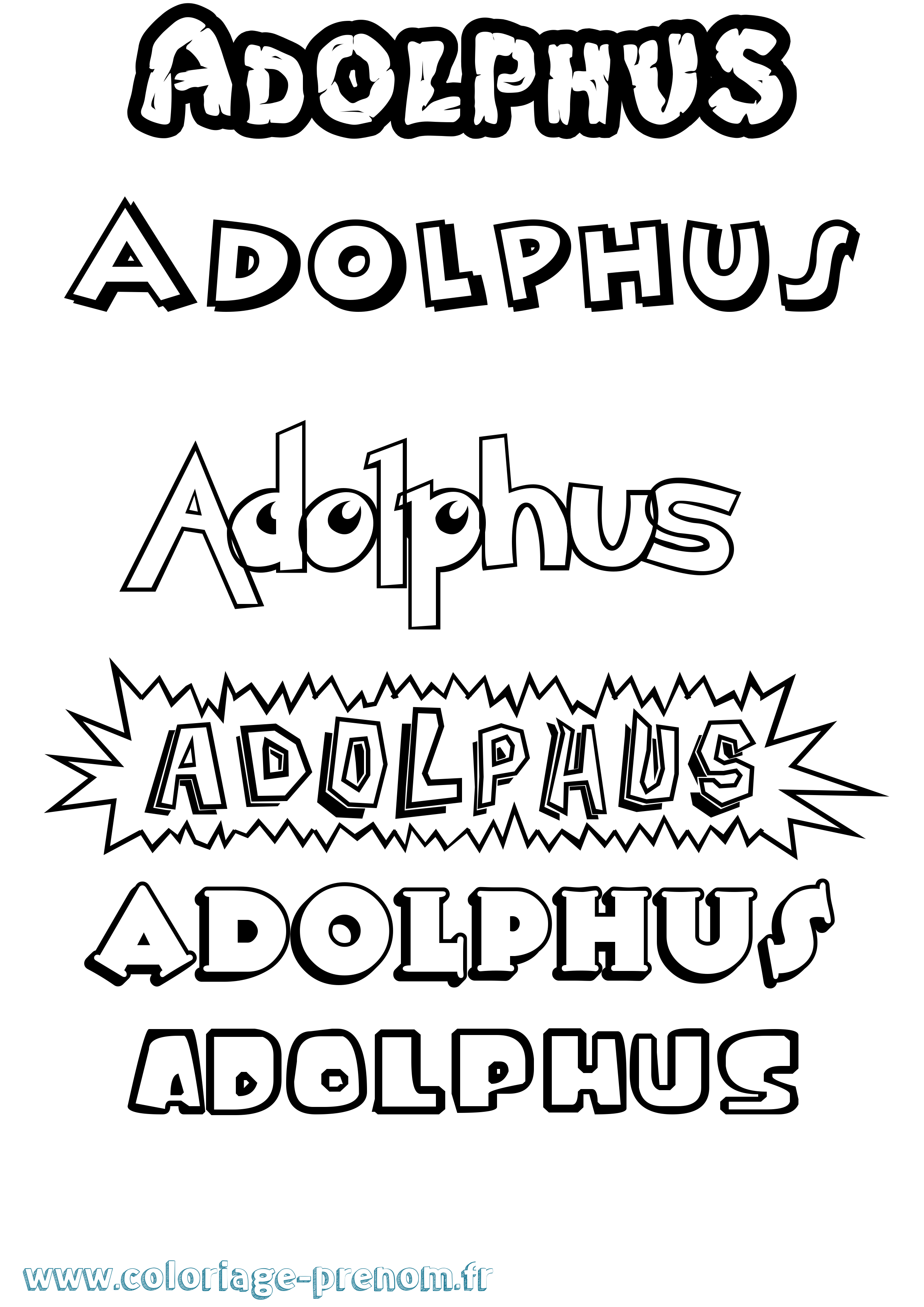 Coloriage prénom Adolphus Dessin Animé