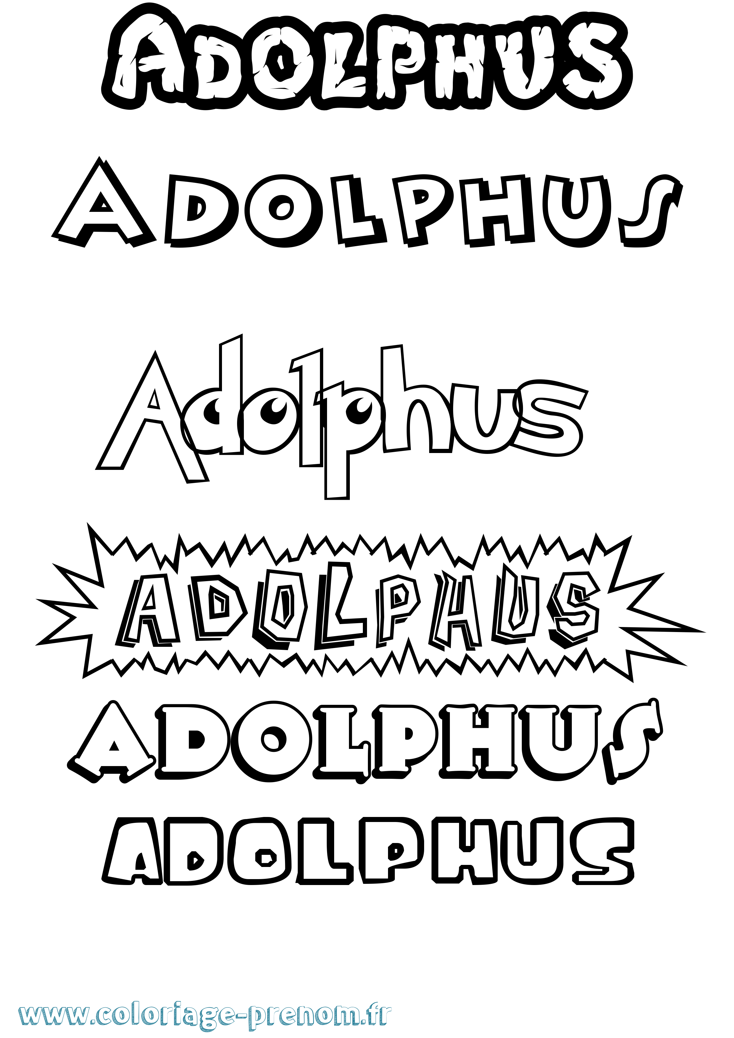 Coloriage Adolphus Dessin Animé Coloriage prénom Adolphus Dessin Animé
