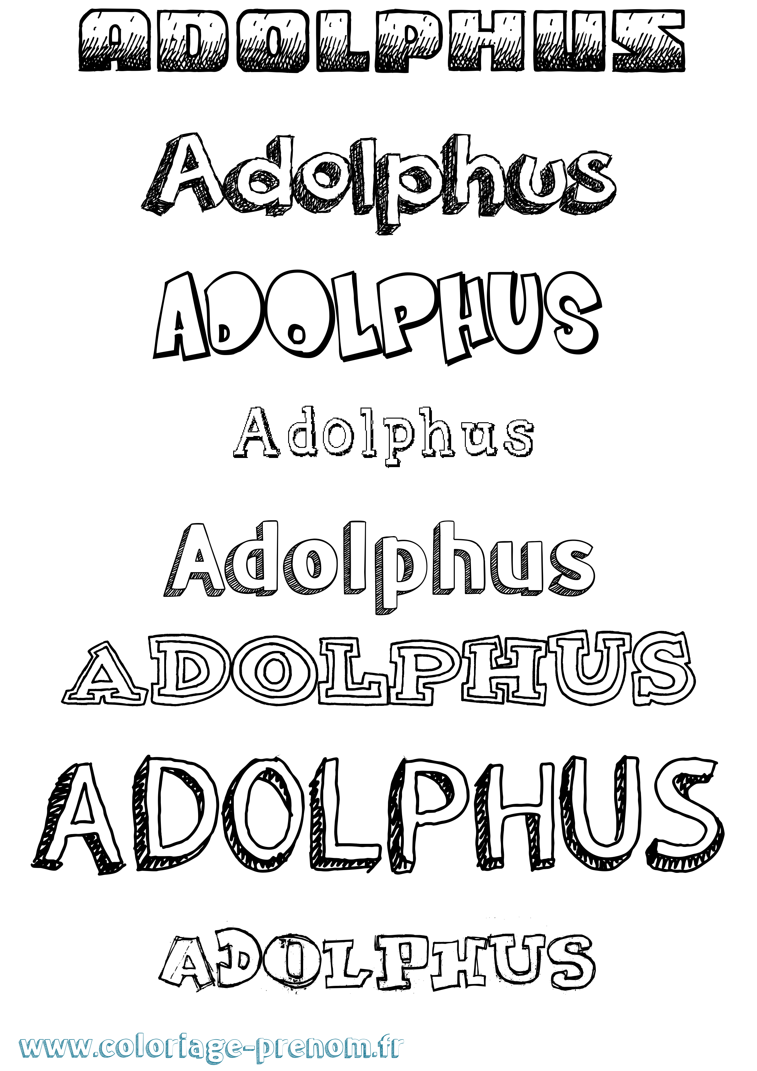Coloriage Adolphus Dessiné Coloriage prénom Adolphus Dessiné