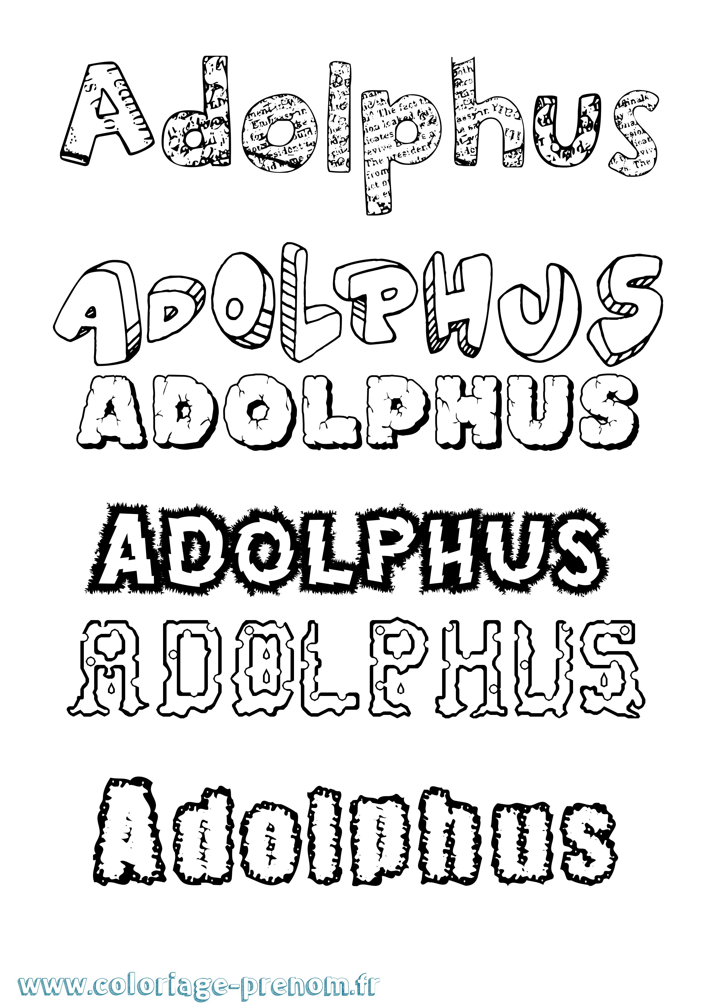 Coloriage Adolphus Destructuré Coloriage prénom Adolphus Destructuré