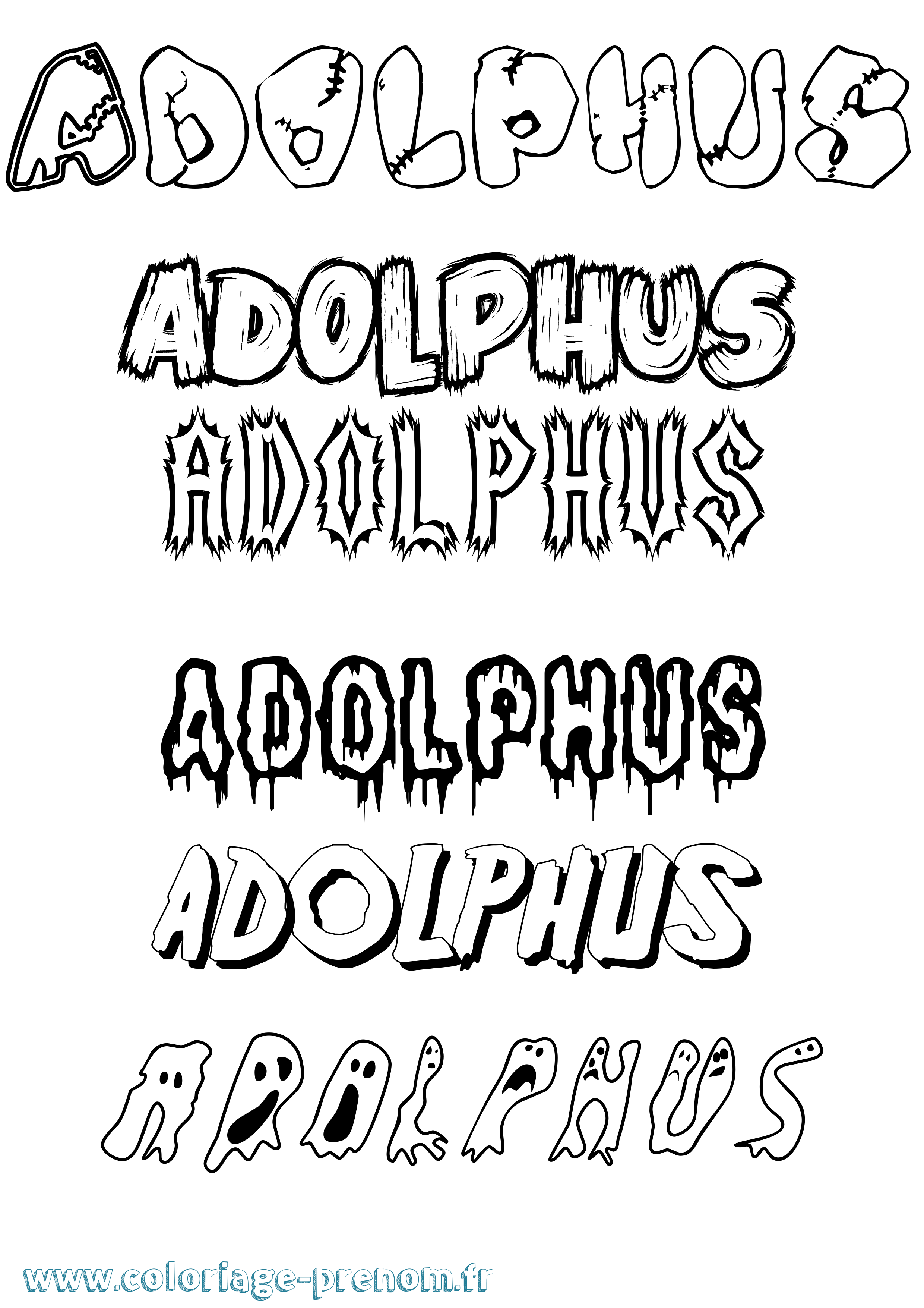 Coloriage Adolphus Frisson Coloriage prénom Adolphus Frisson