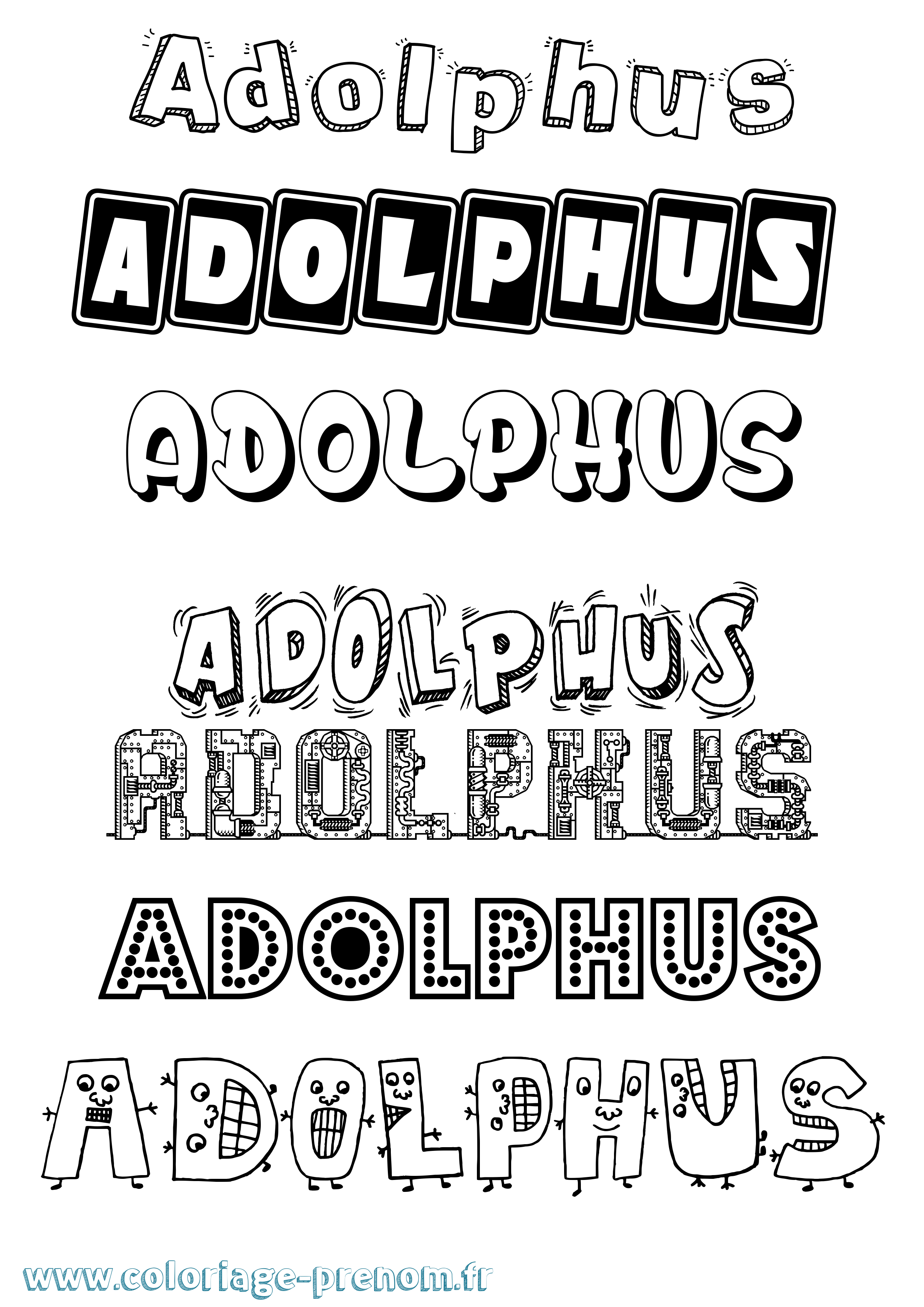 Coloriage Adolphus Fun Coloriage prénom Adolphus Fun