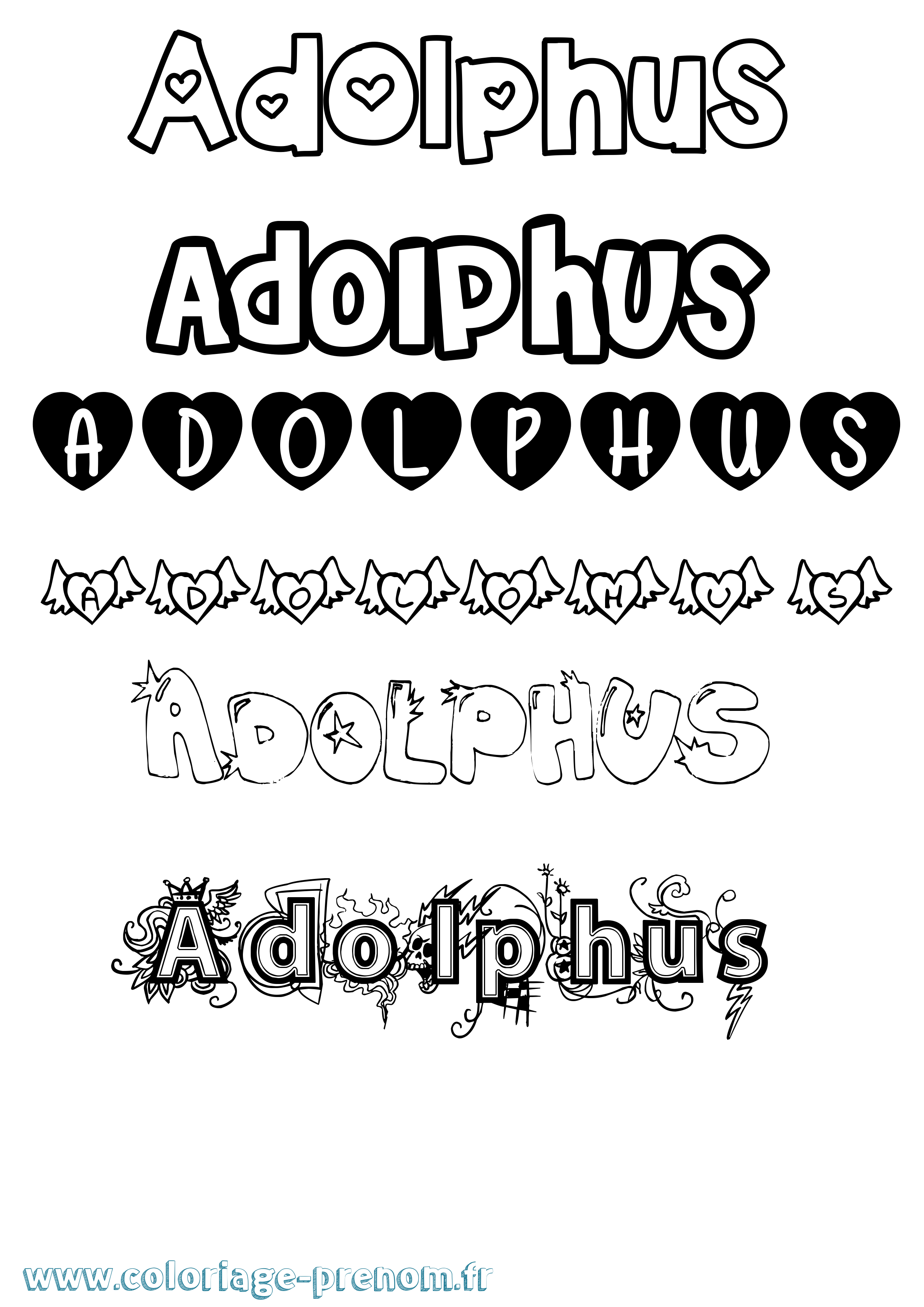 Coloriage Adolphus Girly Coloriage prénom Adolphus Girly
