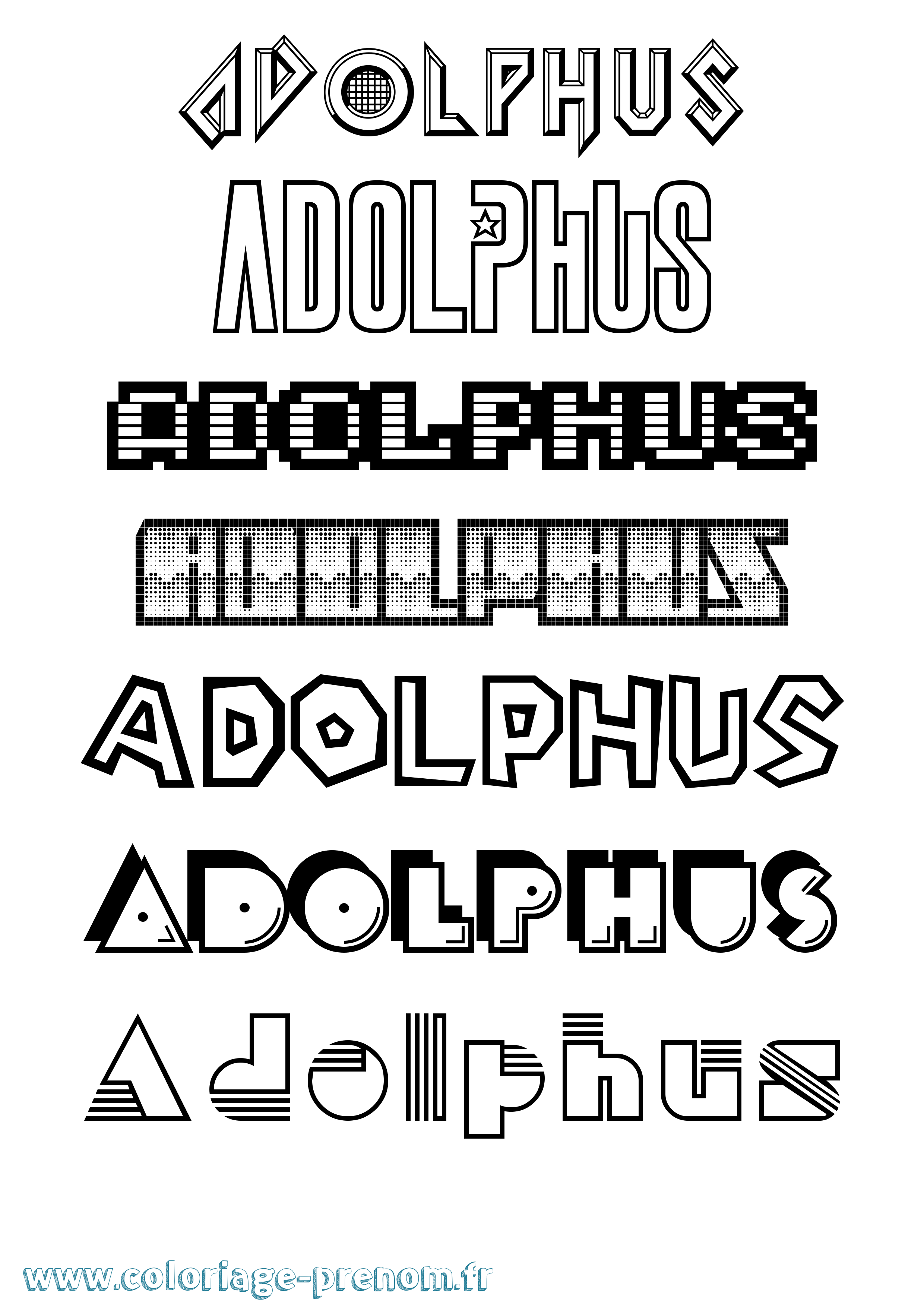 Coloriage Adolphus Jeux Vidéos Coloriage prénom Adolphus Jeux Vidéos