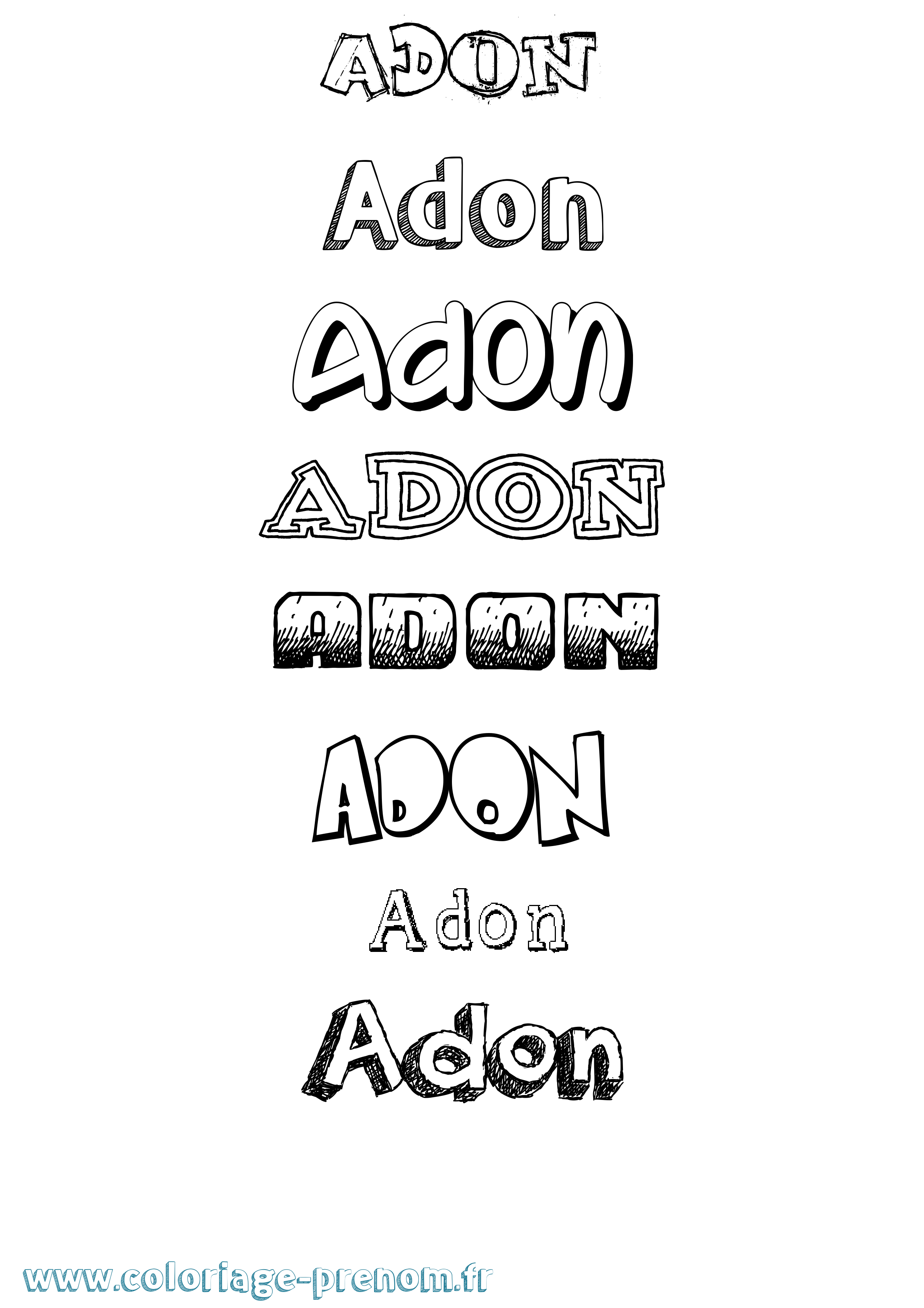 Coloriage Adon Dessiné Coloriage prénom Adon Dessiné