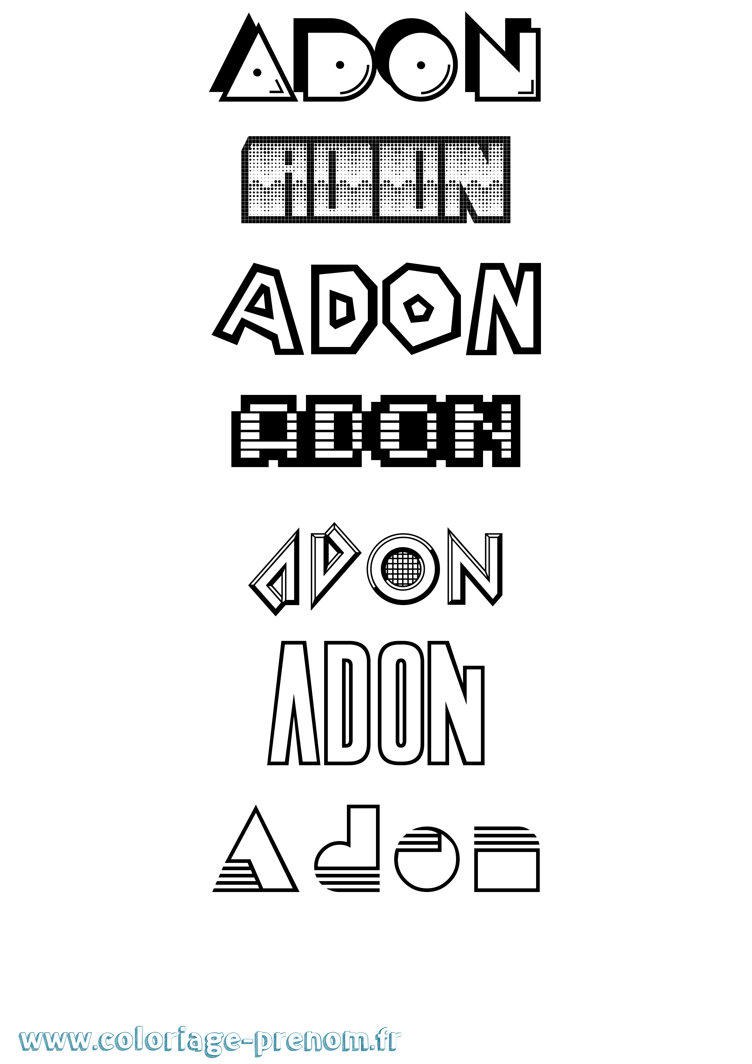 Coloriage Adon Jeux Vidéos Coloriage prénom Adon Jeux Vidéos