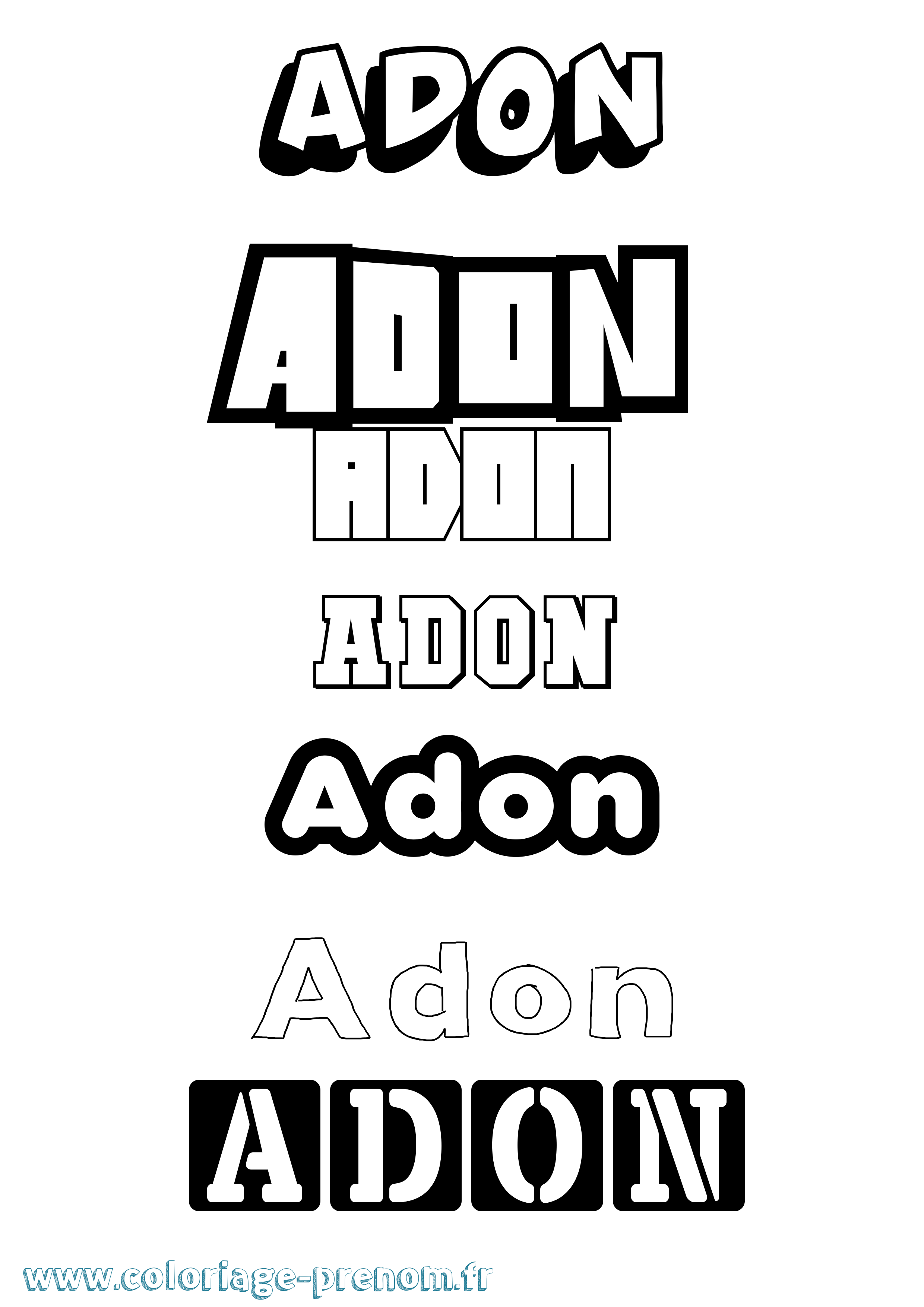 Coloriage Adon Simple Coloriage prénom Adon Simple