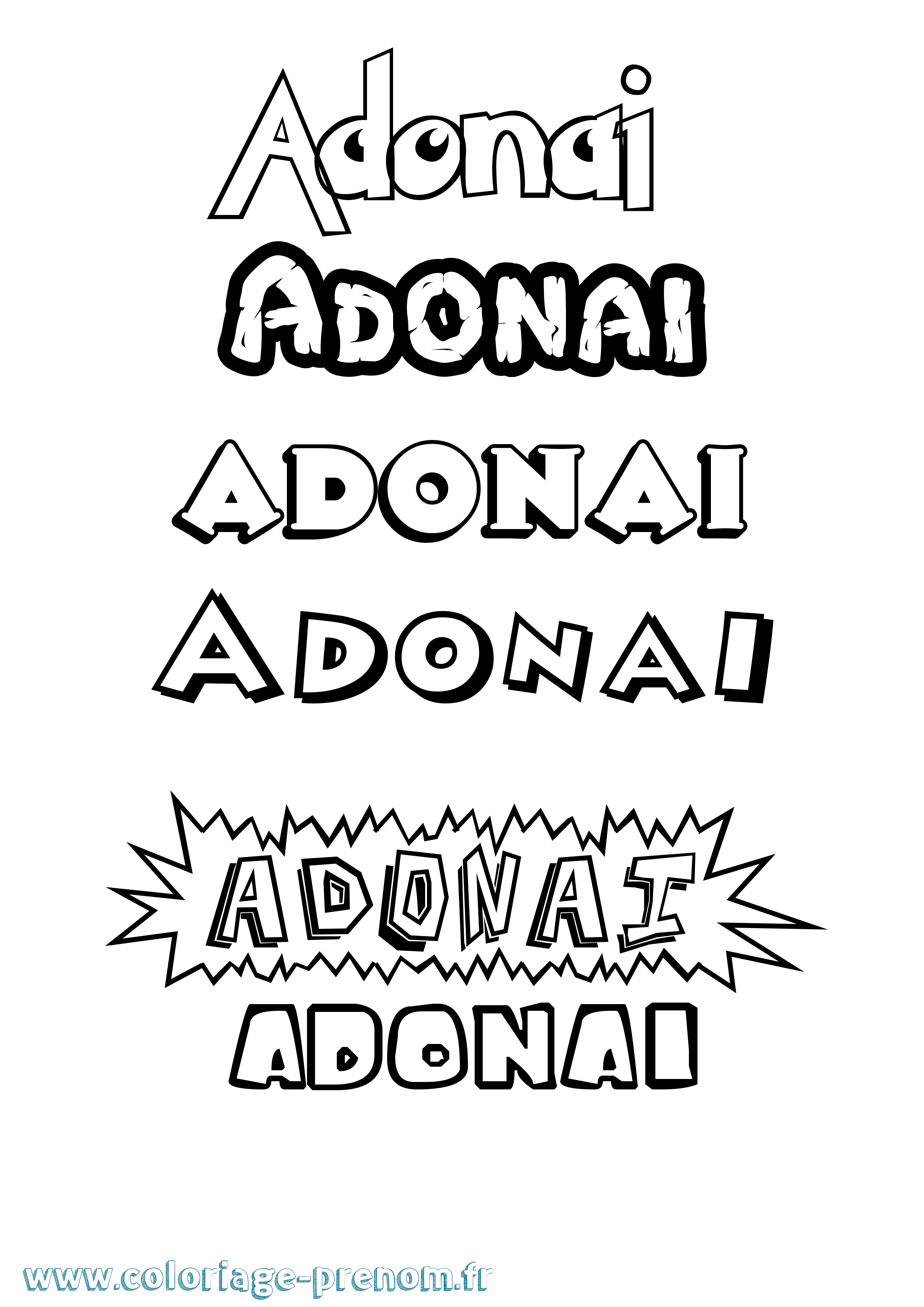 Coloriage prénom Adonai Dessin Animé