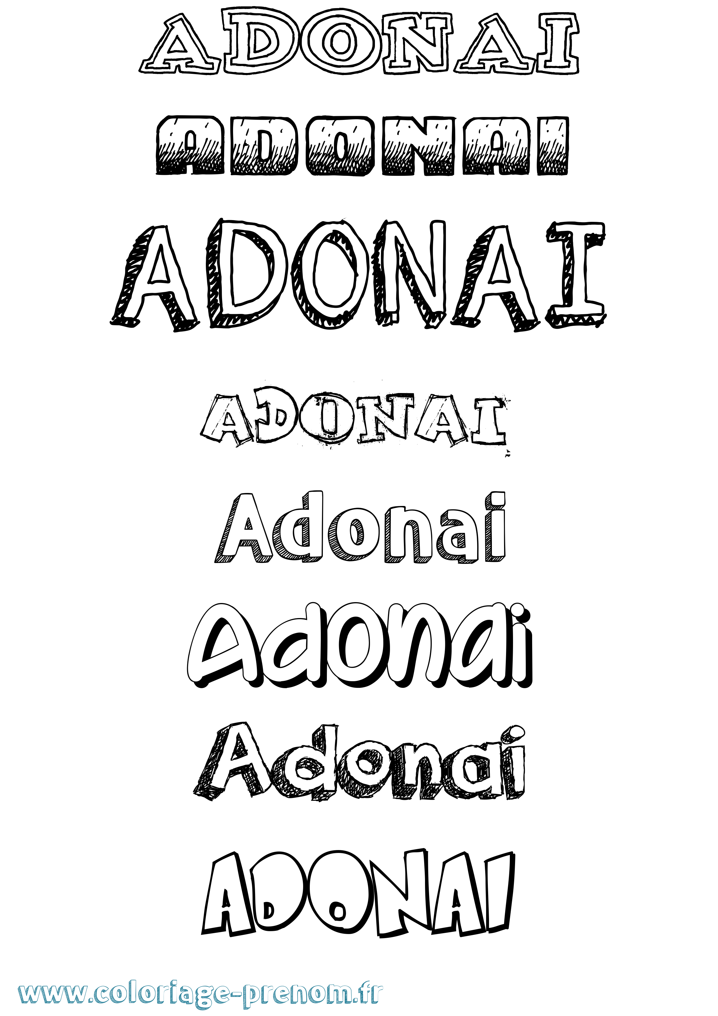 Coloriage prénom Adonai Dessiné