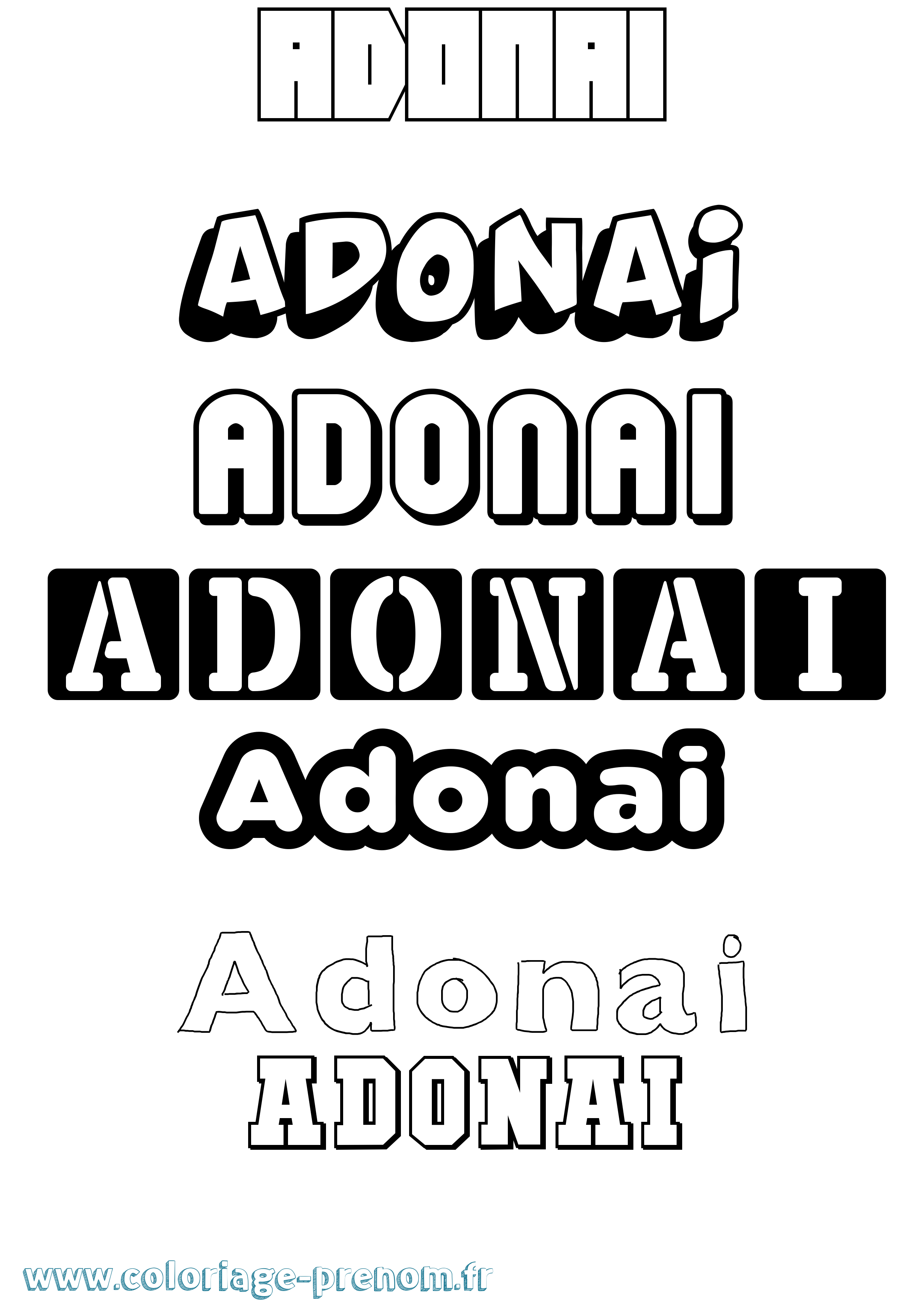 Coloriage prénom Adonai Simple