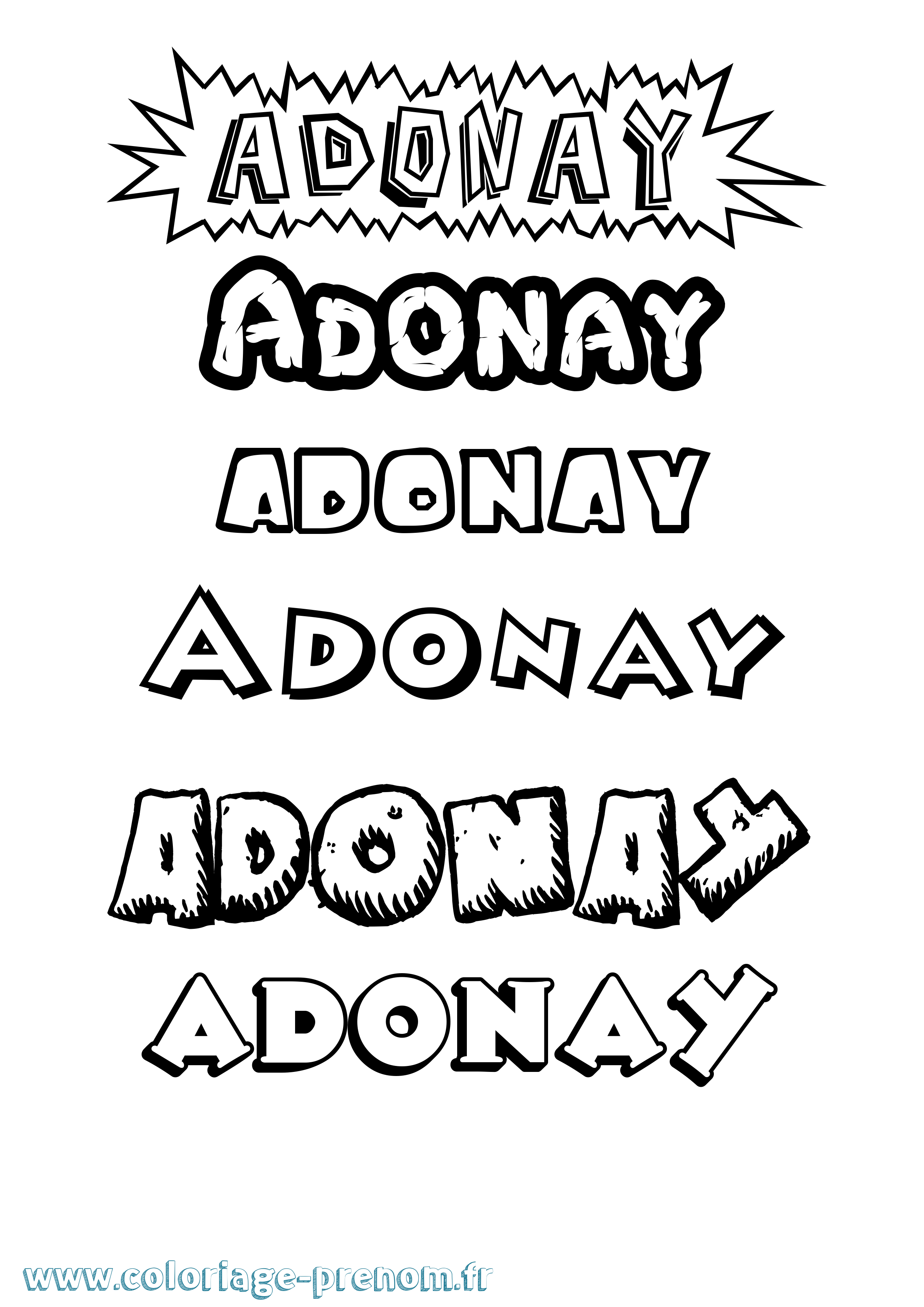Coloriage Adonay Dessin Animé Coloriage prénom Adonay Dessin Animé