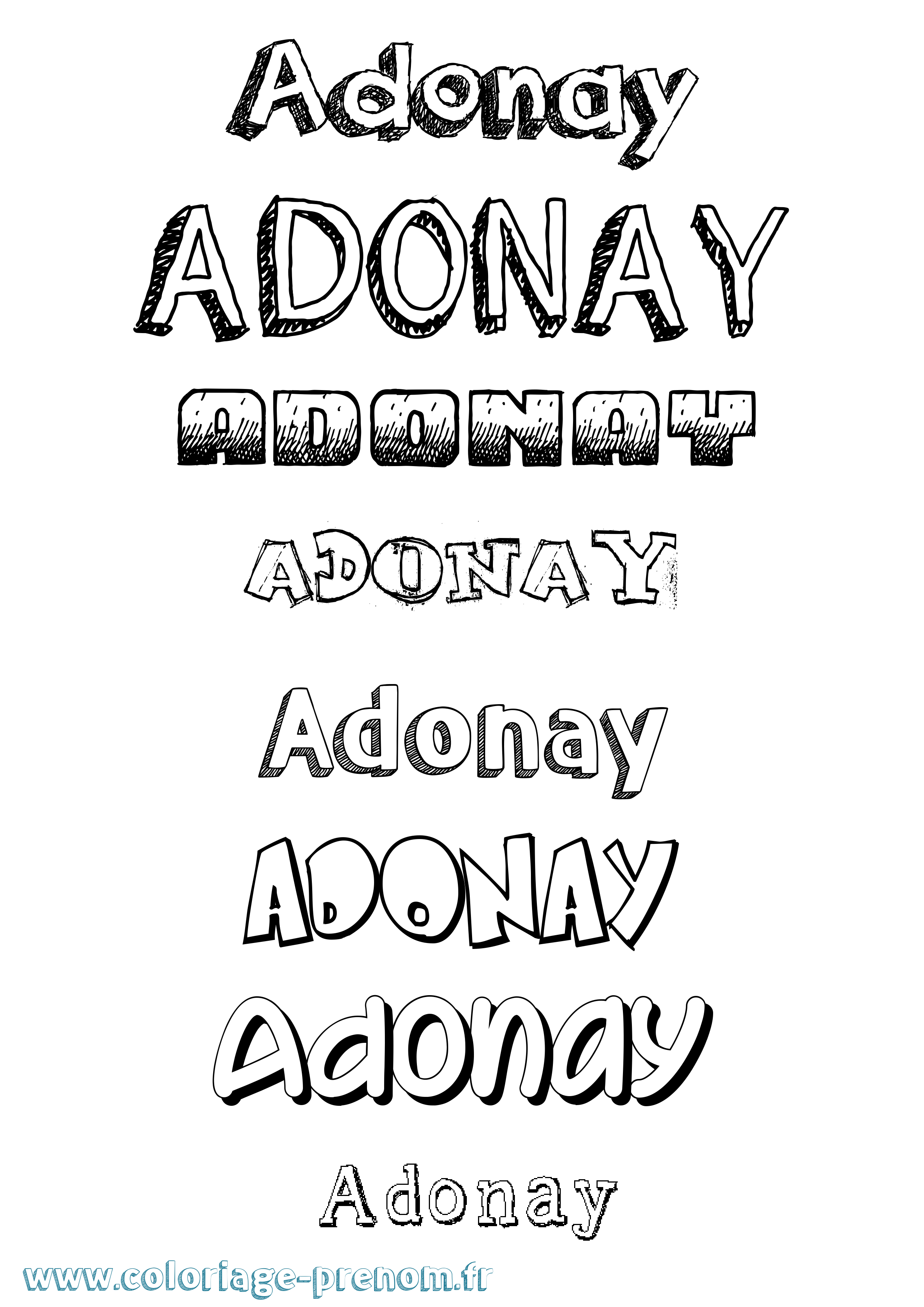 Coloriage Adonay Dessiné Coloriage prénom Adonay Dessiné
