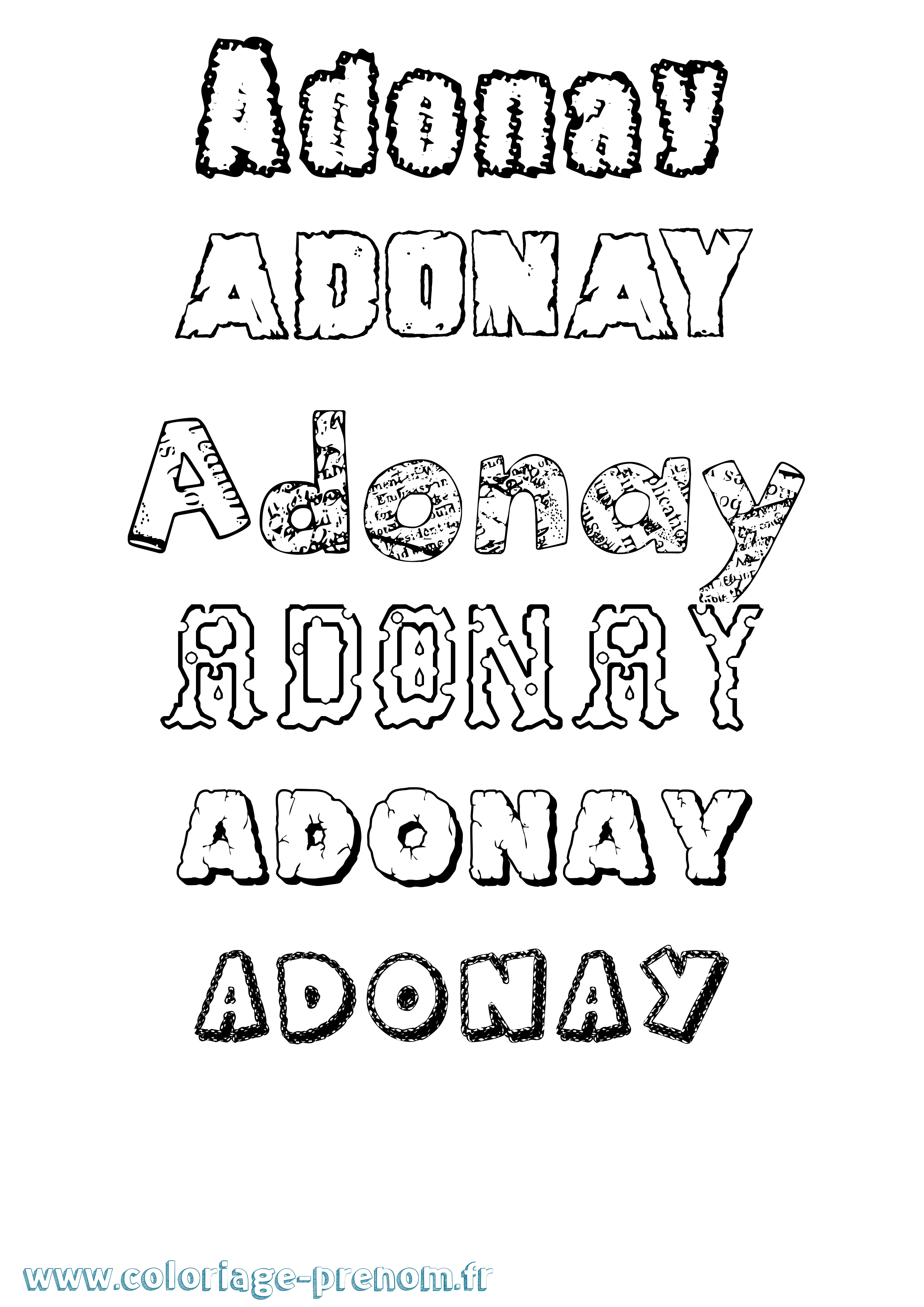 Coloriage Adonay Destructuré Coloriage prénom Adonay Destructuré