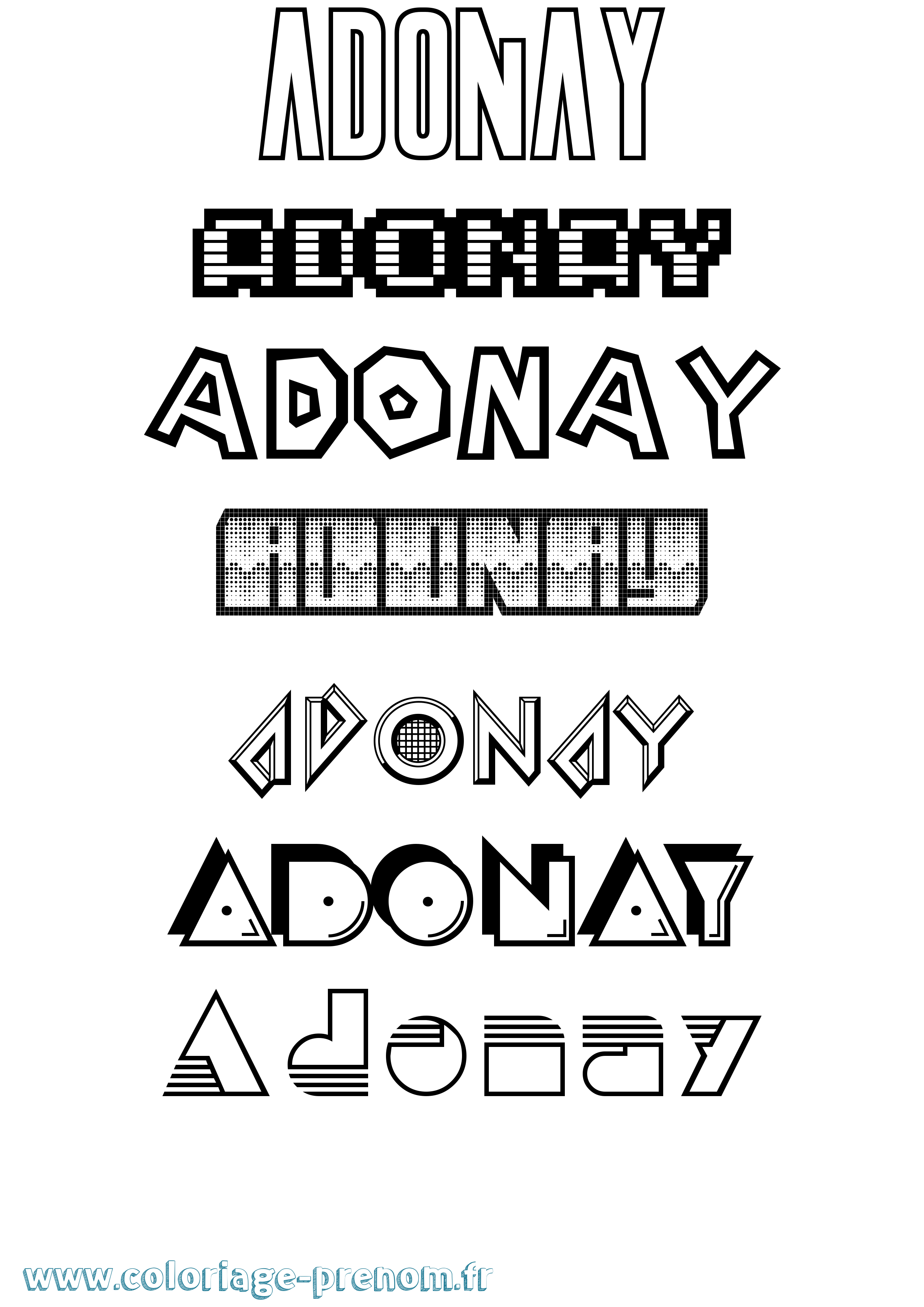 Coloriage prénom Adonay Jeux Vidéos