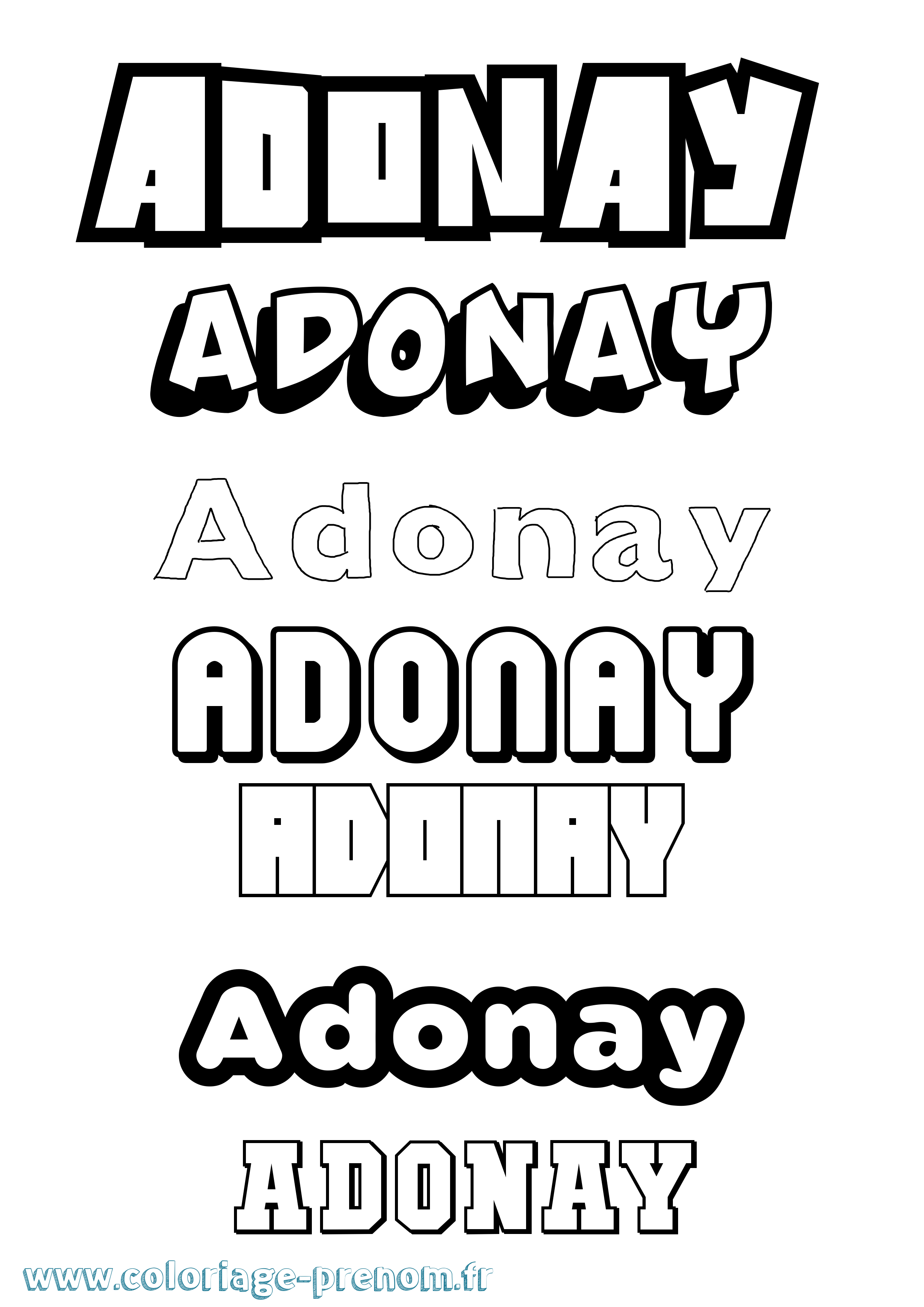 Coloriage Adonay Simple Coloriage prénom Adonay Simple