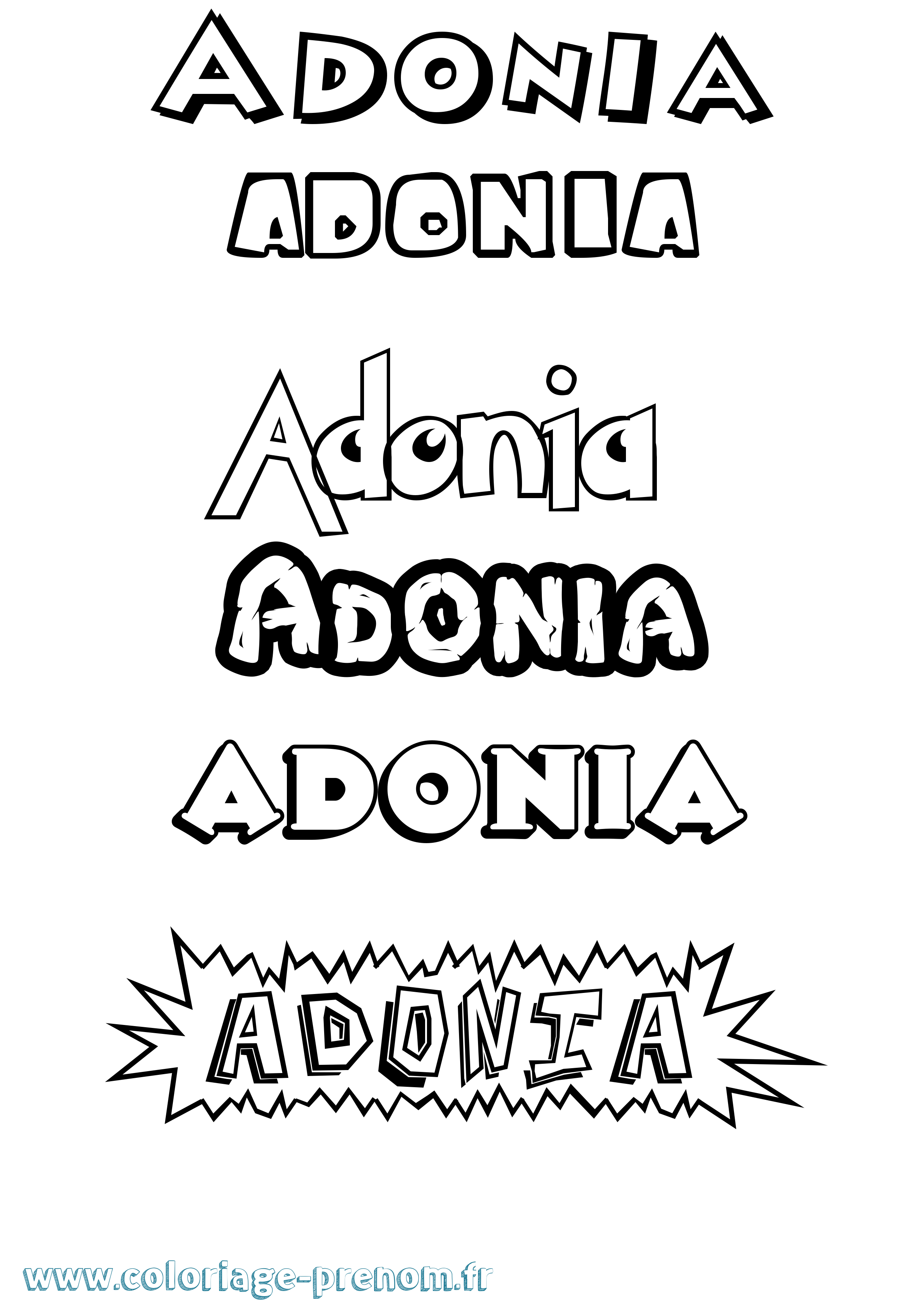 Coloriage prénom Adonia Dessin Animé