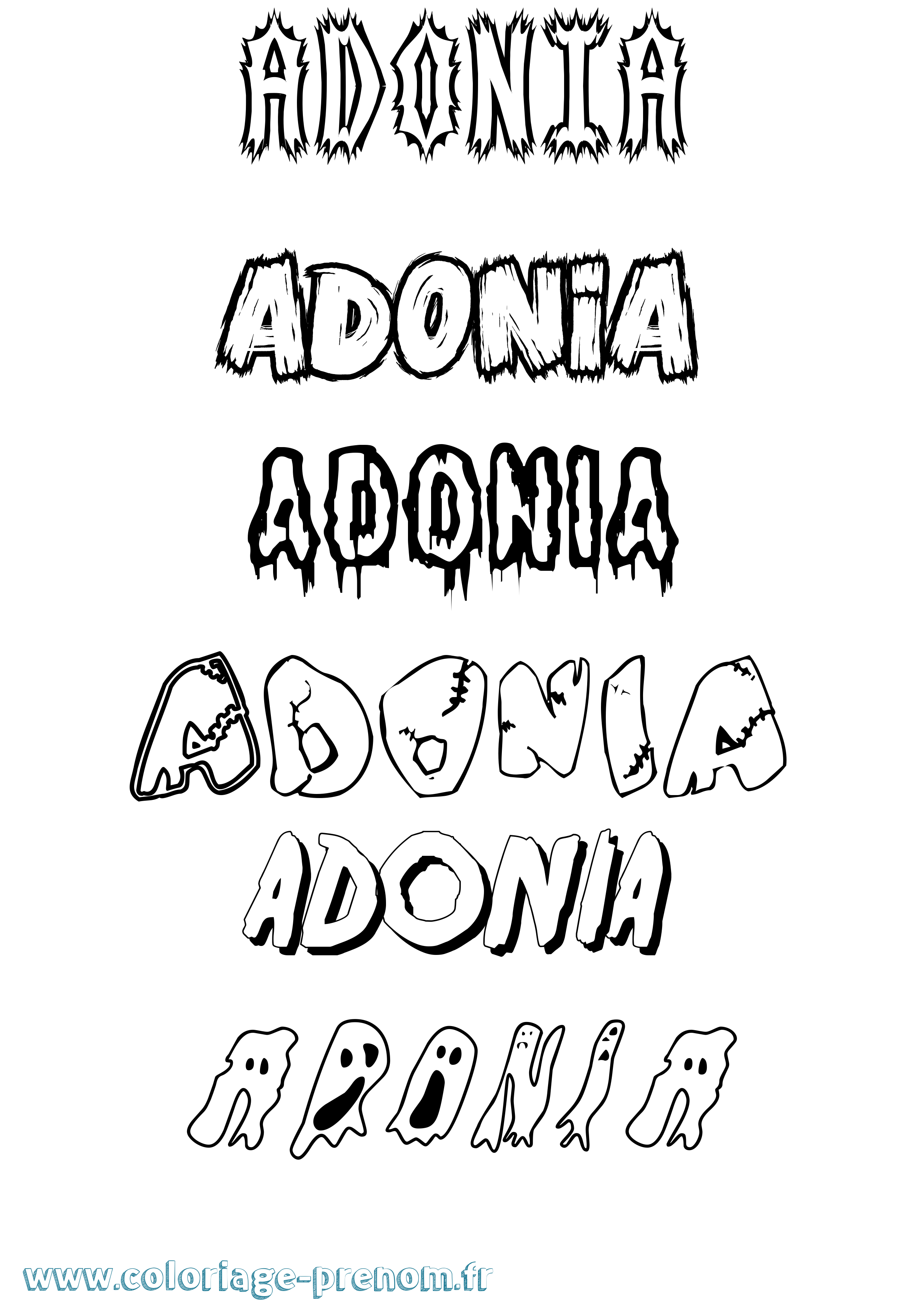 Coloriage prénom Adonia Frisson
