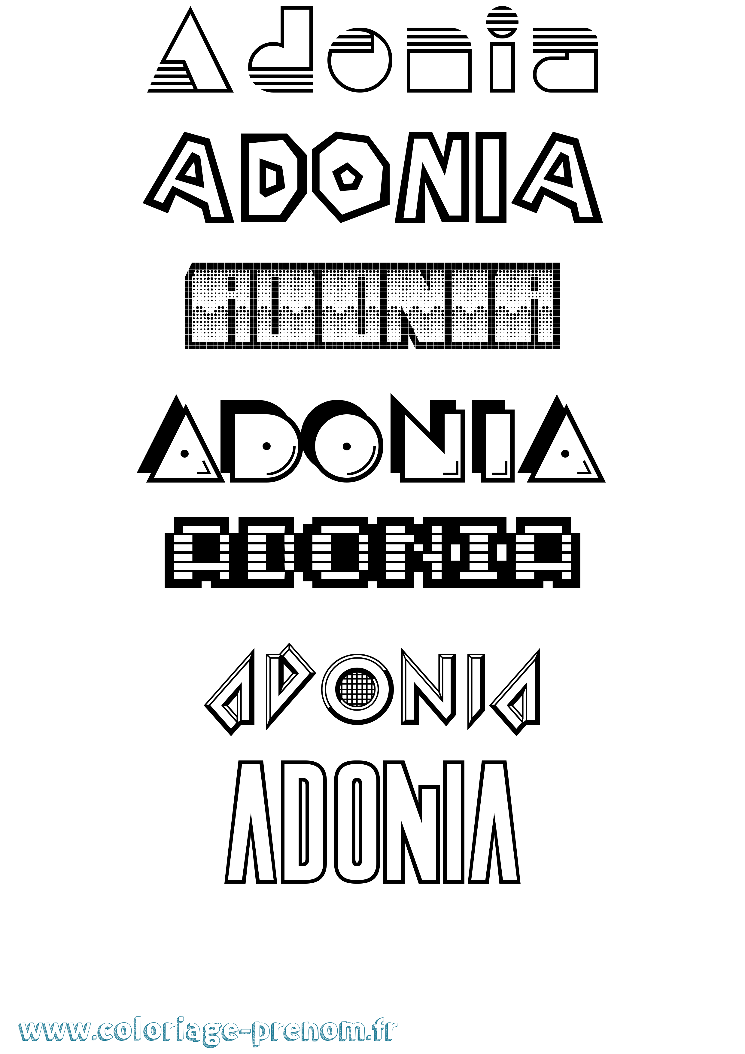 Coloriage prénom Adonia Jeux Vidéos