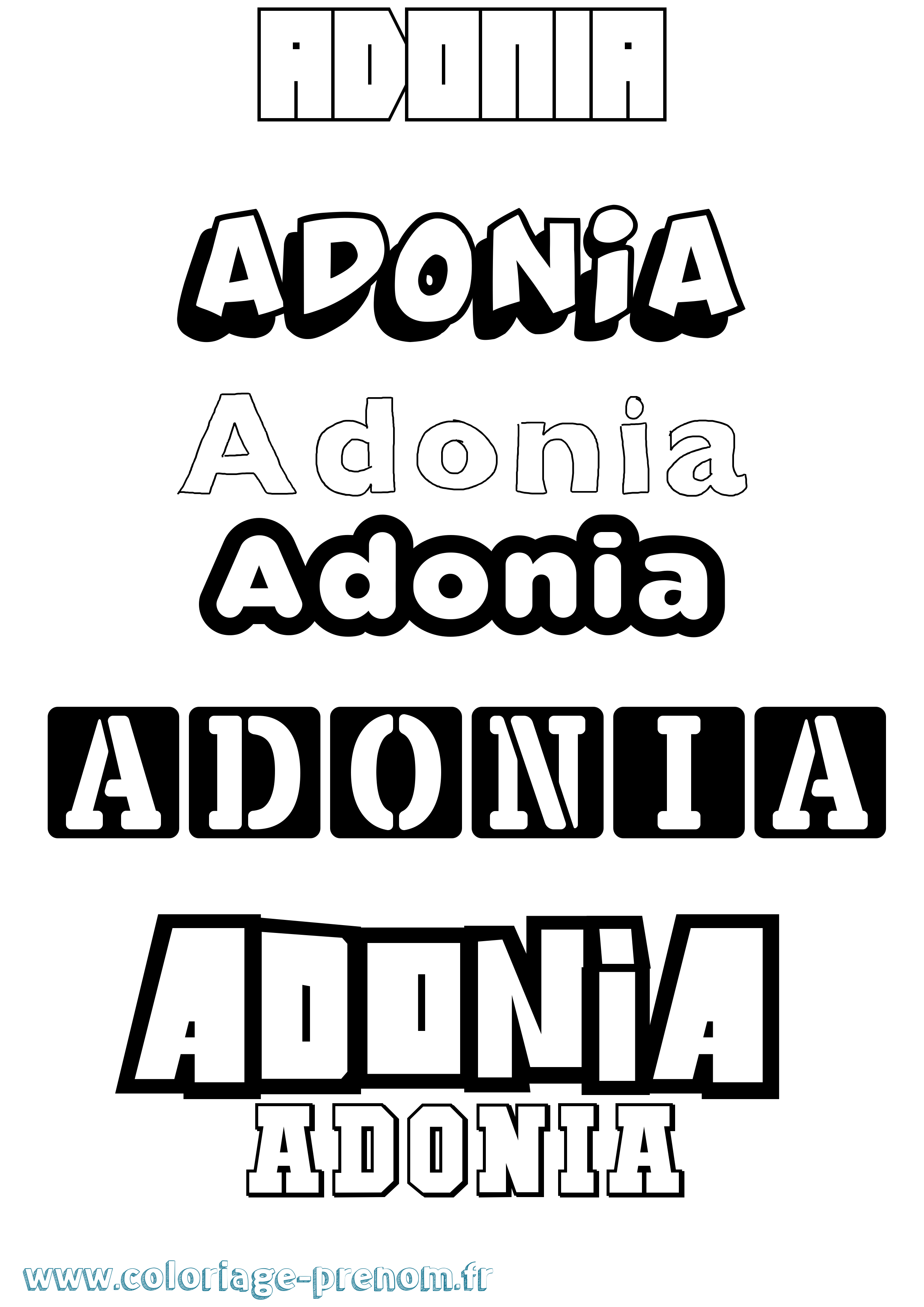 Coloriage prénom Adonia Simple