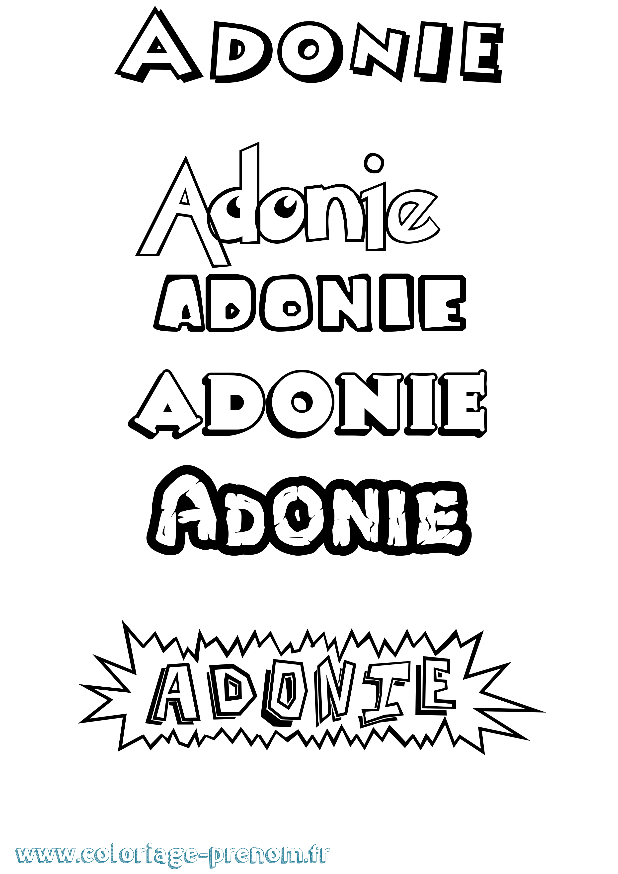 Coloriage prénom Adonie Dessin Animé