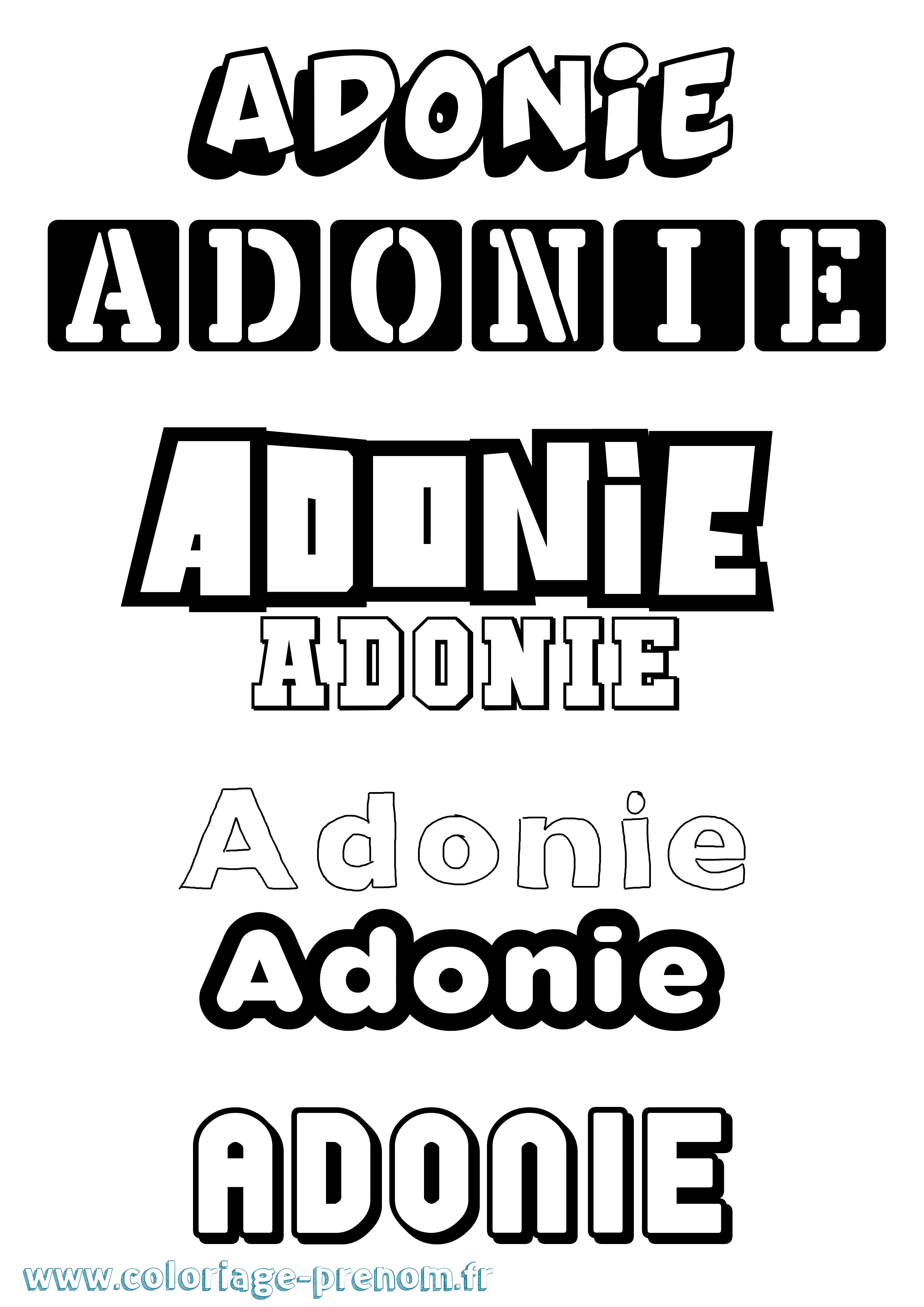 Coloriage prénom Adonie Simple