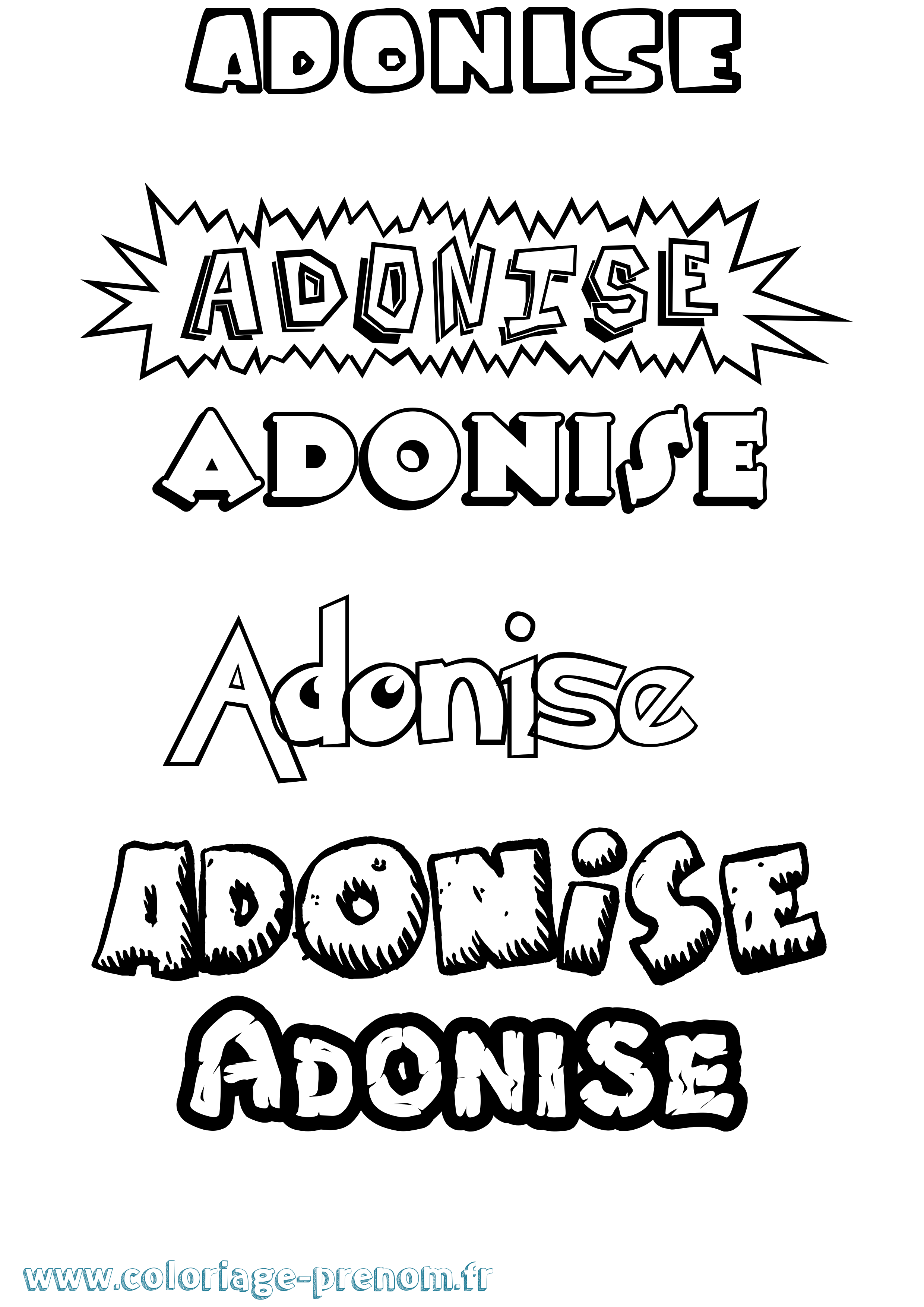 Coloriage prénom Adonise Dessin Animé