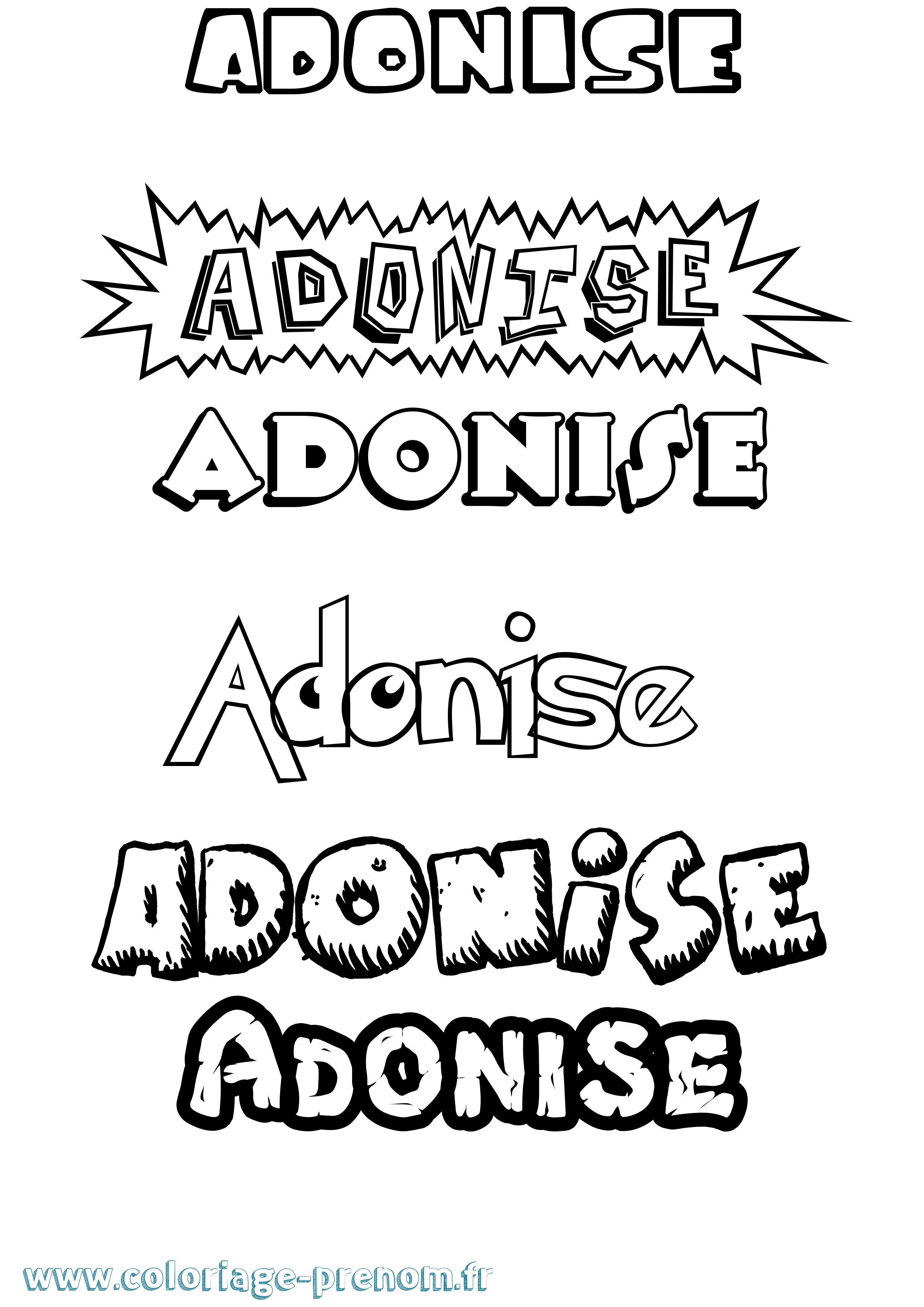 Coloriage Adonise Dessin Animé Coloriage prénom Adonise Dessin Animé