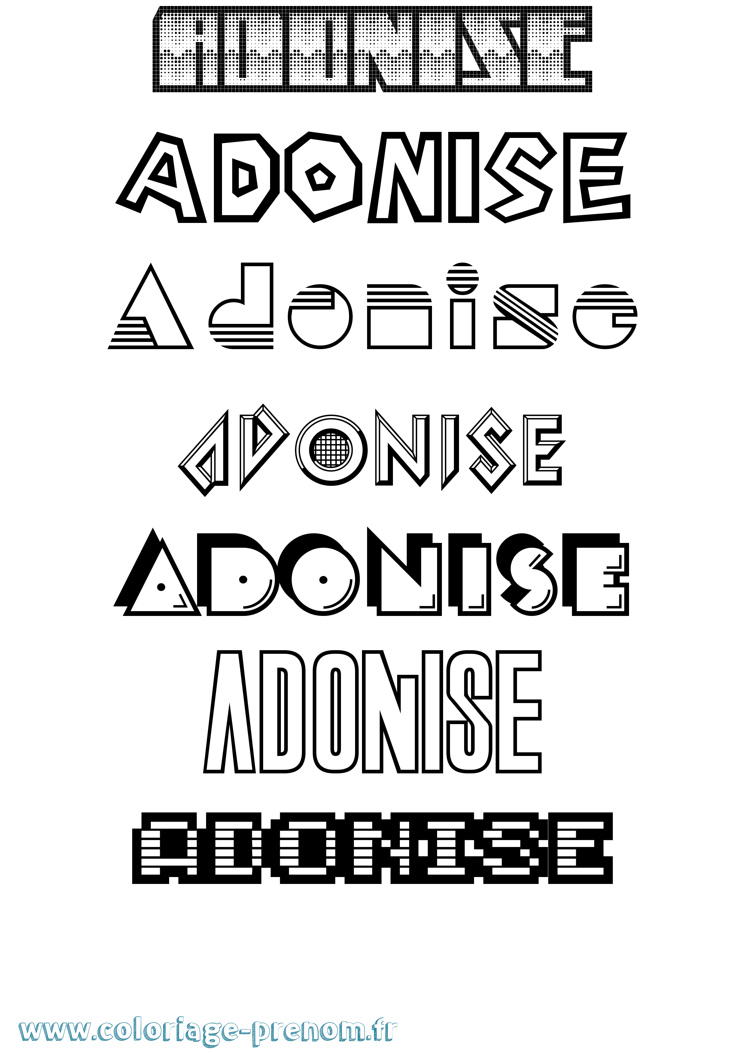 Coloriage Adonise Jeux Vidéos Coloriage prénom Adonise Jeux Vidéos