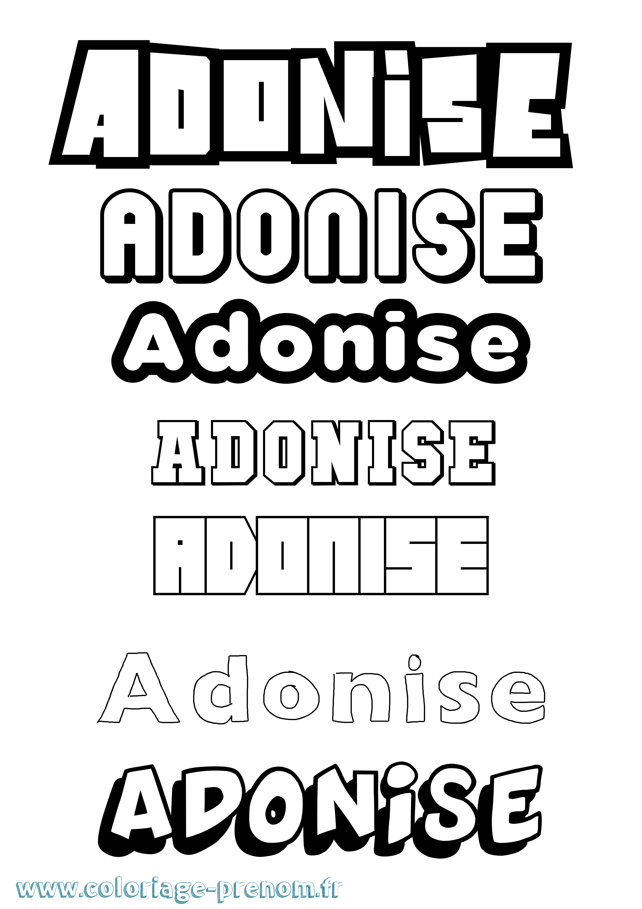 Coloriage prénom Adonise Simple