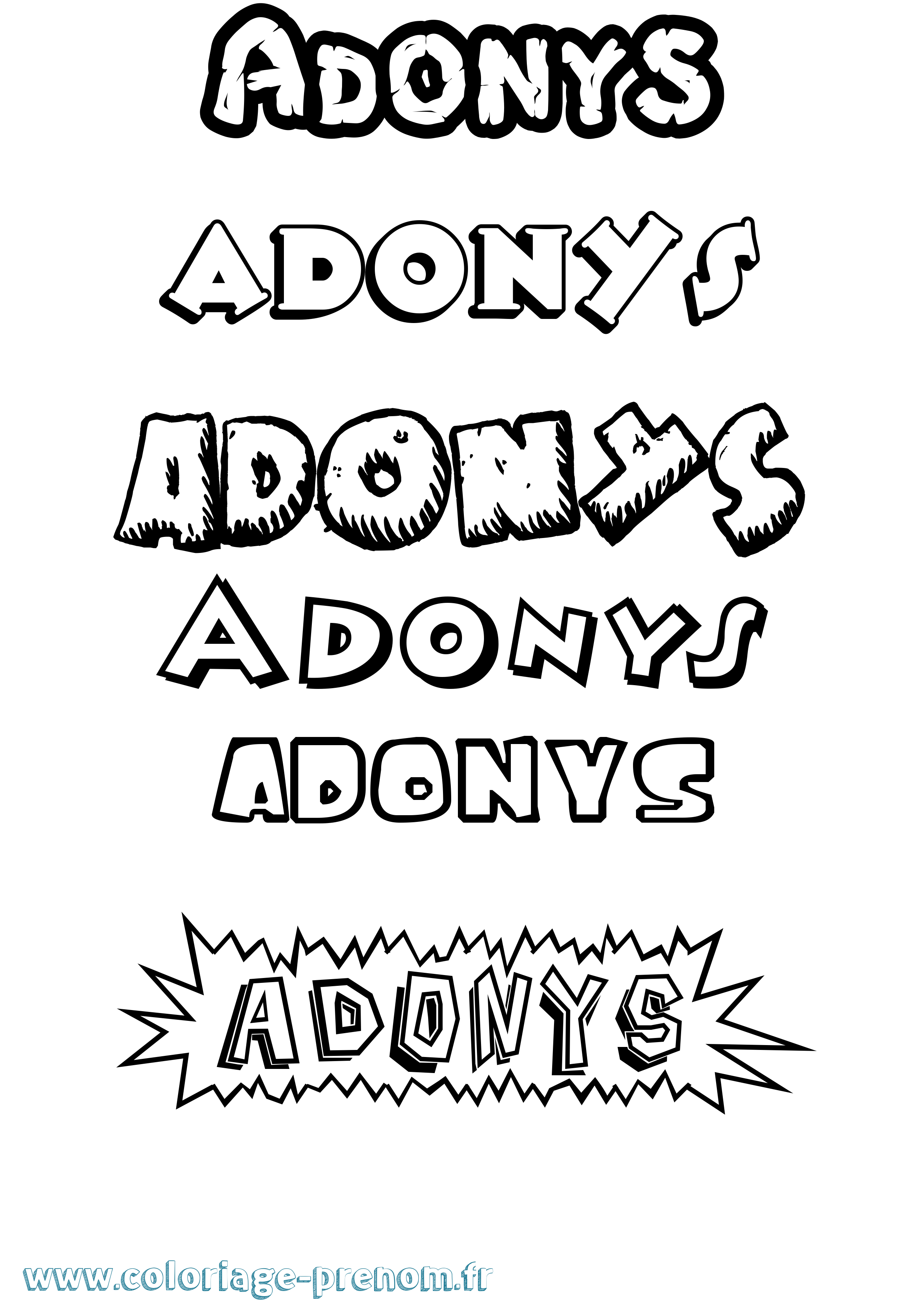 Coloriage prénom Adonys Dessin Animé