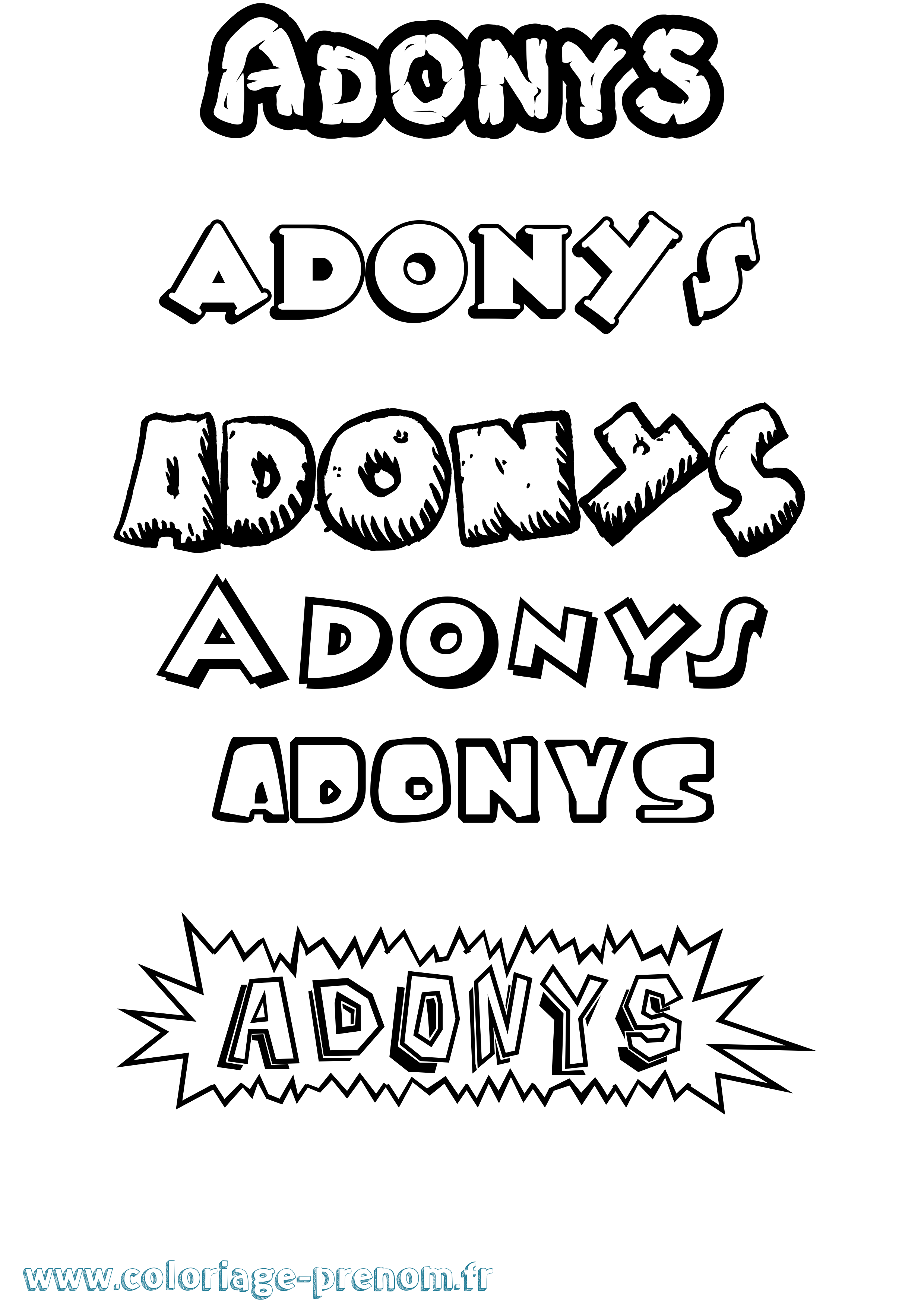 Coloriage Adonys Dessin Animé Coloriage prénom Adonys Dessin Animé