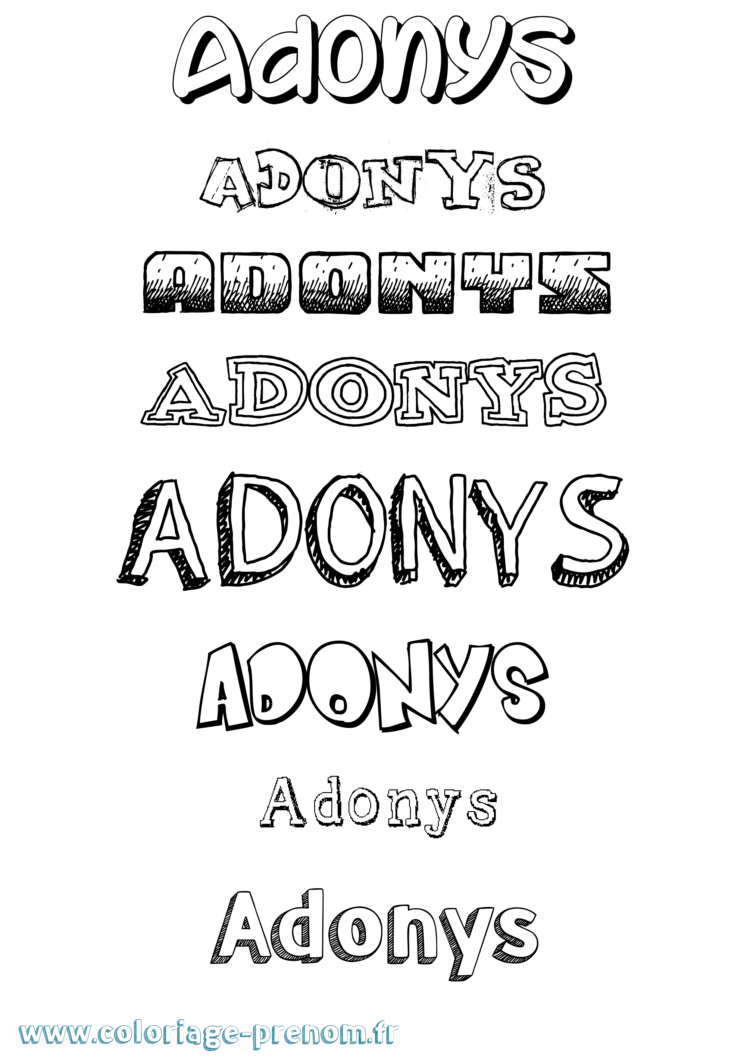 Coloriage prénom Adonys Dessiné