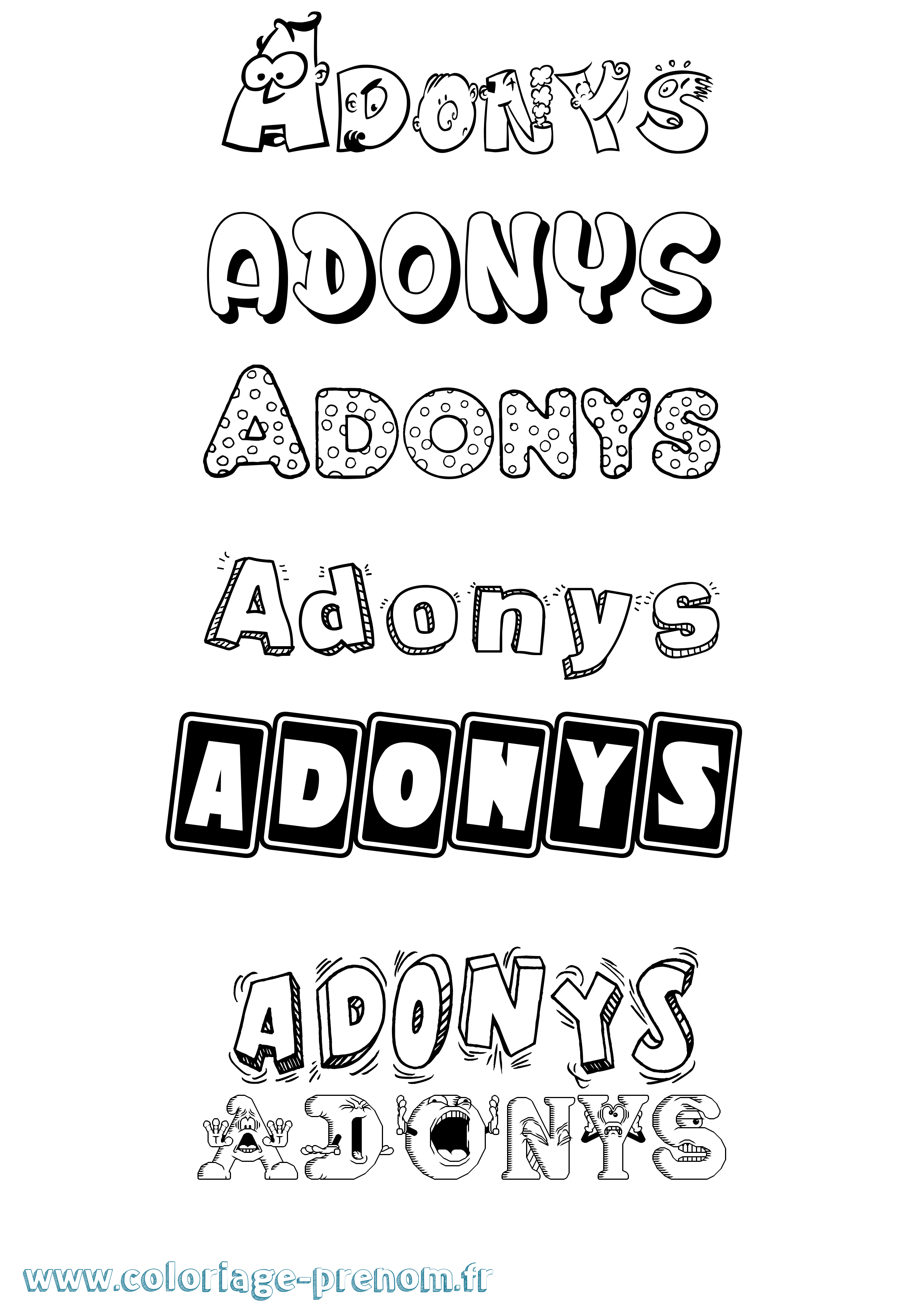 Coloriage Adonys Fun Coloriage prénom Adonys Fun