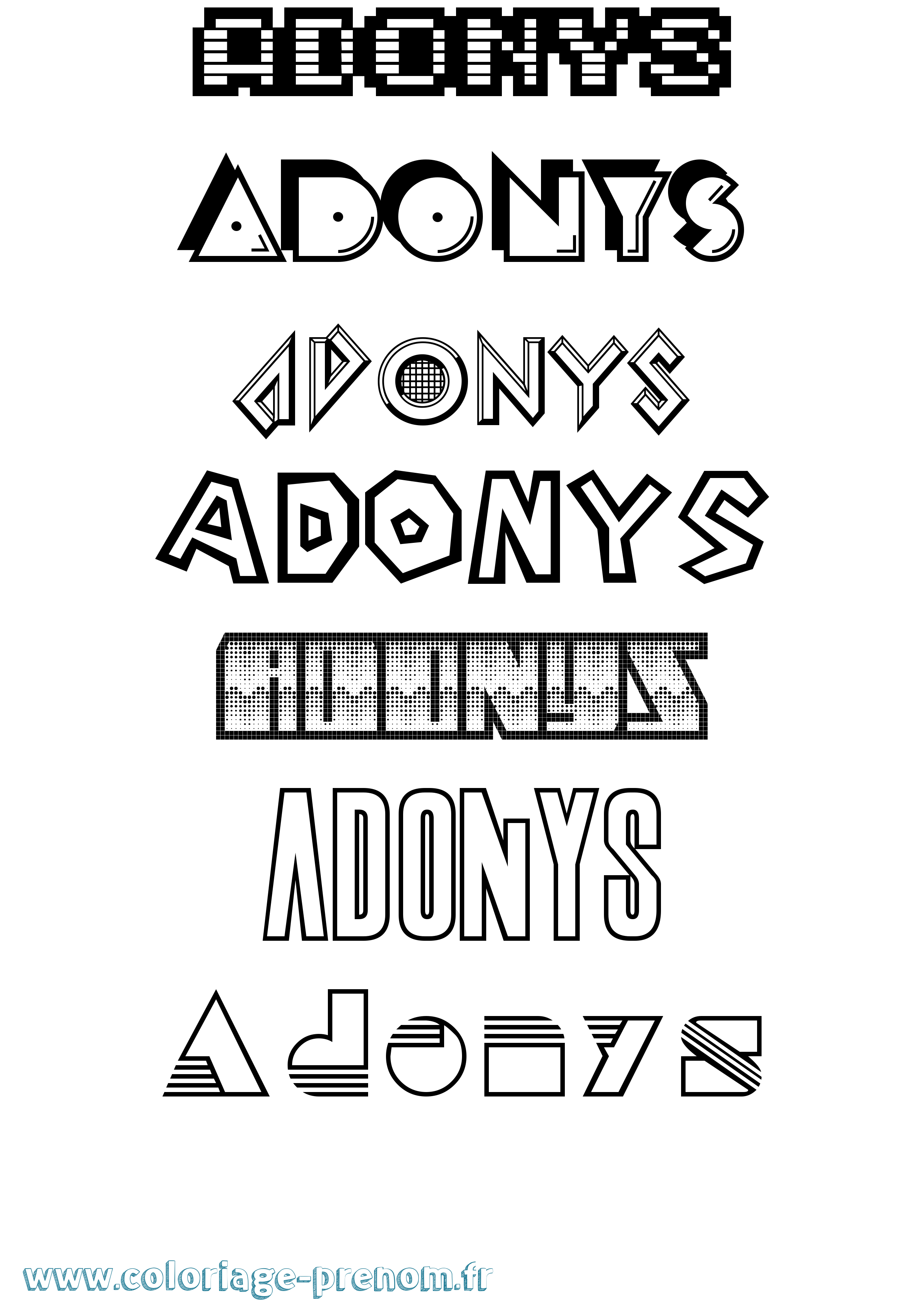 Coloriage prénom Adonys Jeux Vidéos