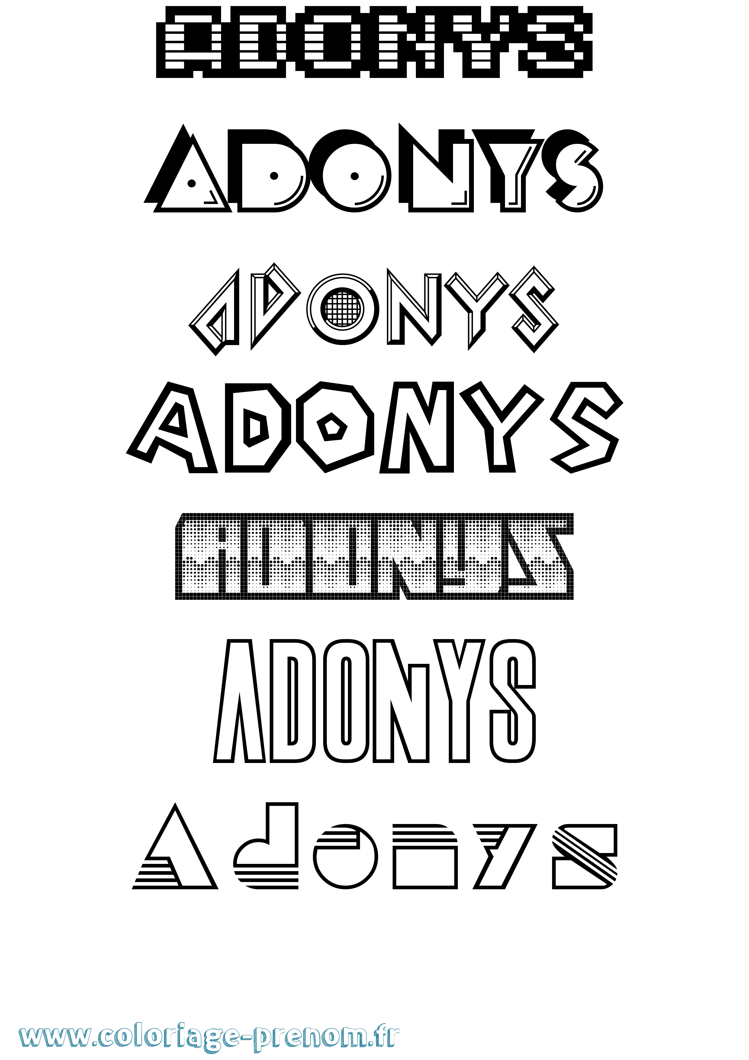 Coloriage Adonys Jeux Vidéos Coloriage prénom Adonys Jeux Vidéos