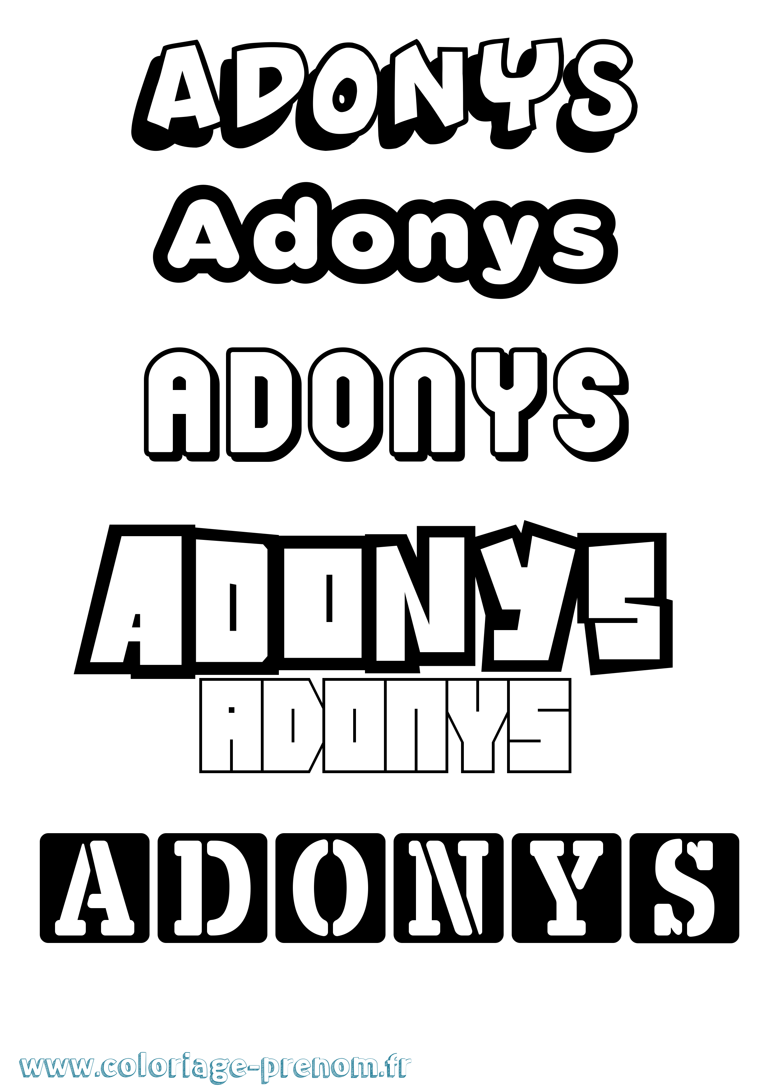 Coloriage prénom Adonys Simple