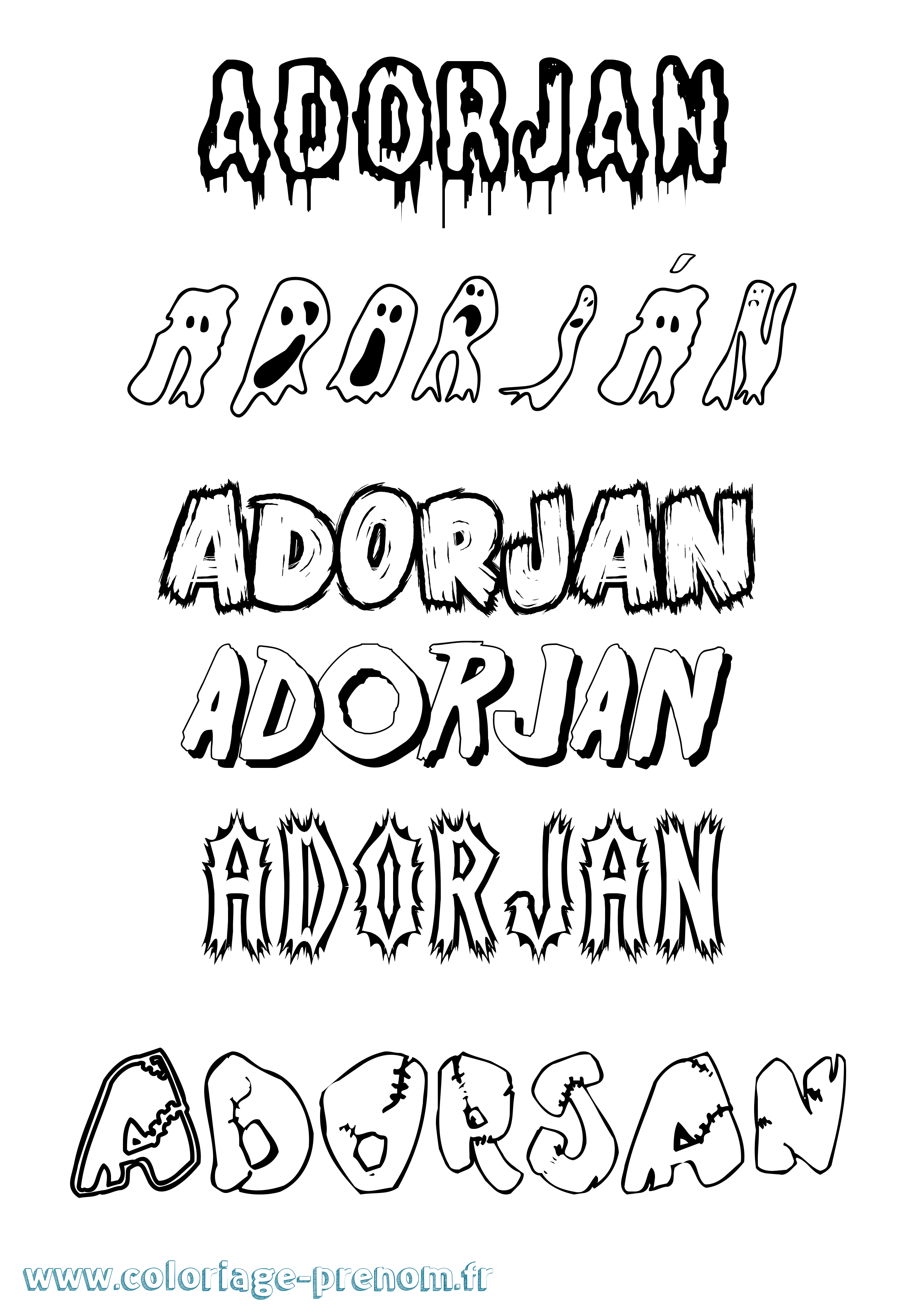 Coloriage prénom Adorján Frisson
